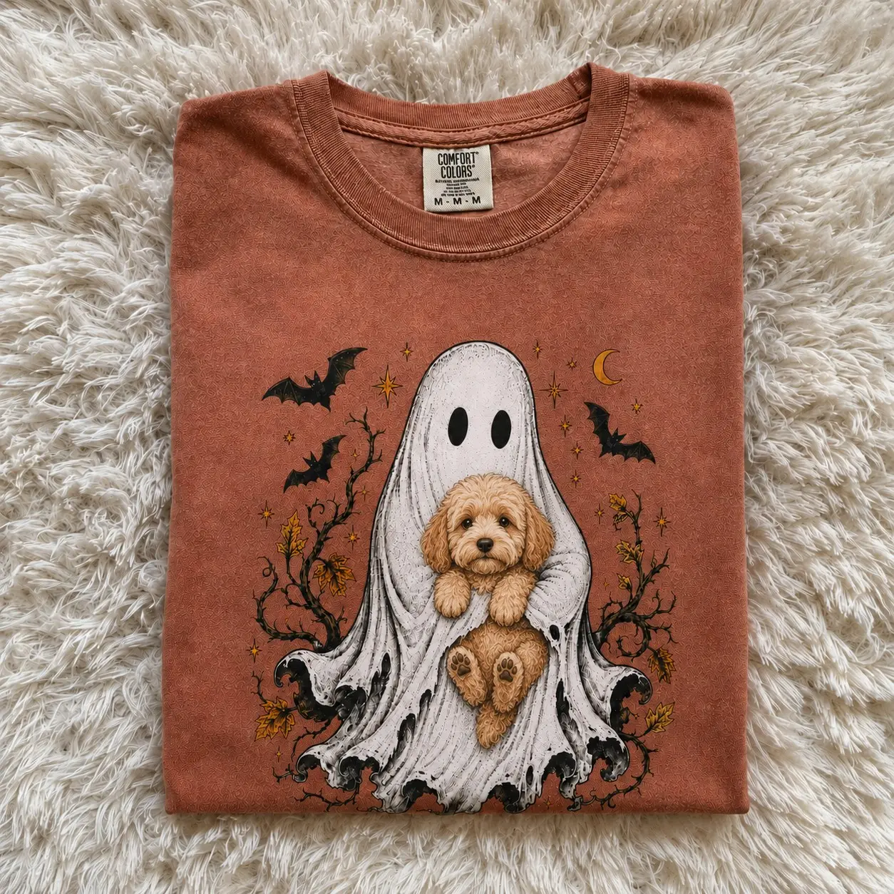 Comfort Colors Halloween Ghost Hugs Dogs T-Shirt, Cute Boo Dog Mom Tee, Fall Autumn Dog Lover Graphic Gift - photo 4