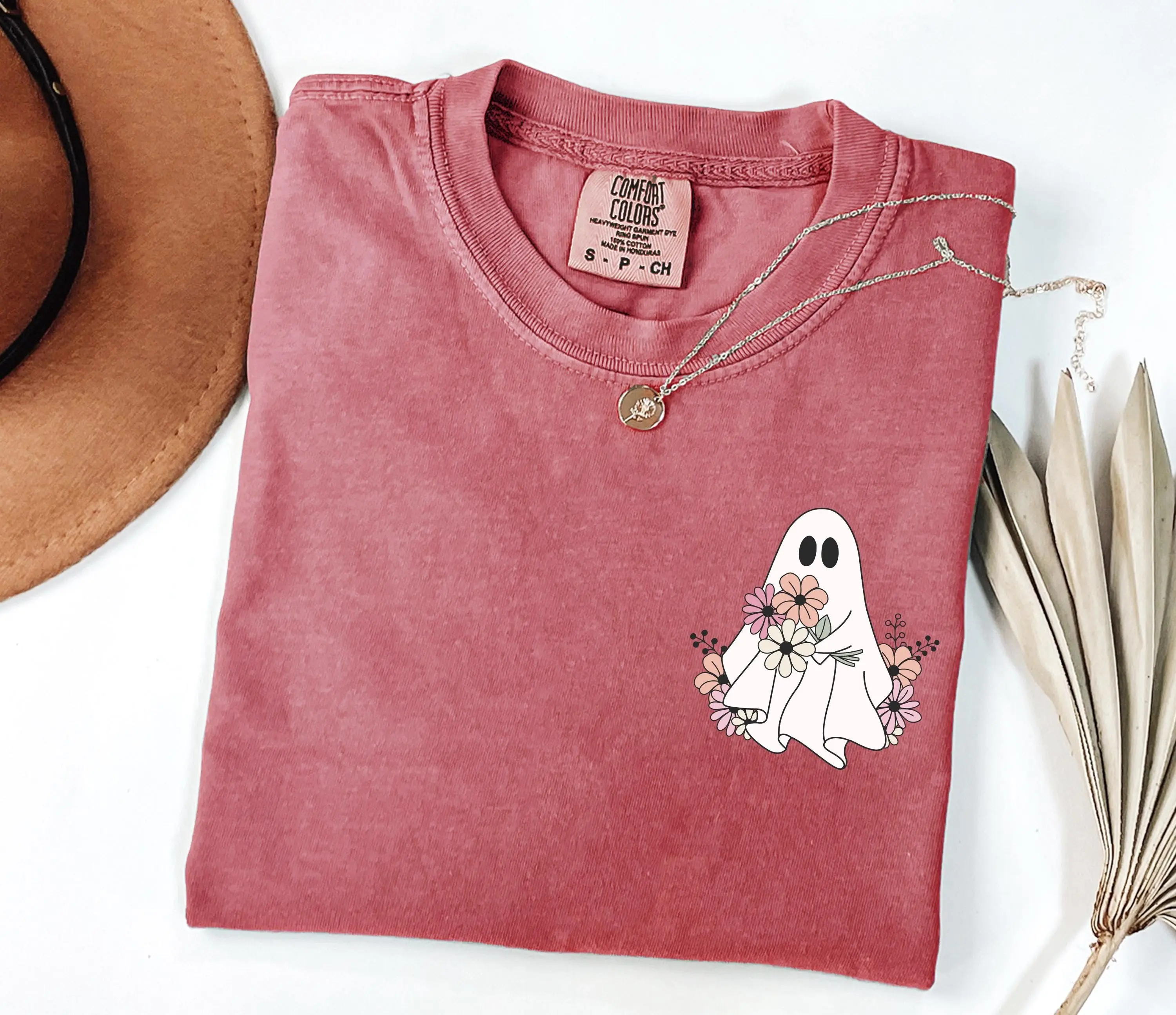 Comfort Colors Halloween Ghost Sweatshirt, Floral Spooky Season Graphic Crewneck for Women - photo 5