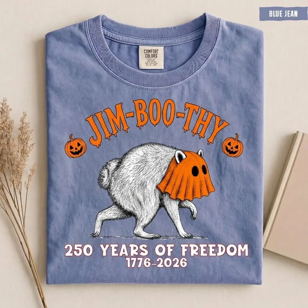 Comfort Colors Halloween Jimothy Raccoon Ghost Meme T-Shirt for Women, Funny Jim-Boo-Thy Trash Panda Spooky Season Tee - photo 4