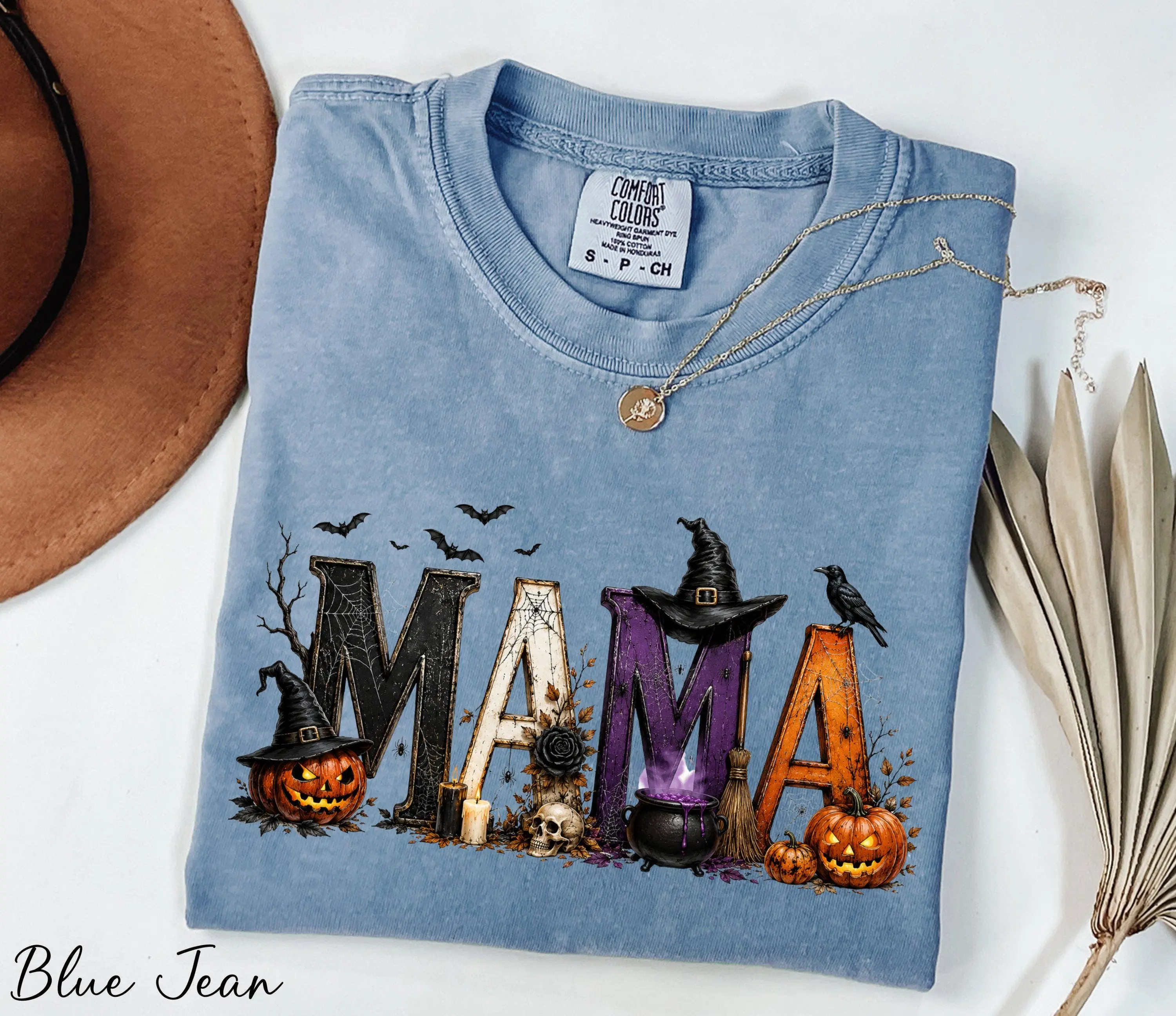 Comfort Colors Halloween Mama Shirt, Spooky Season Party Tee, Fall Gift for Mom - photo 2