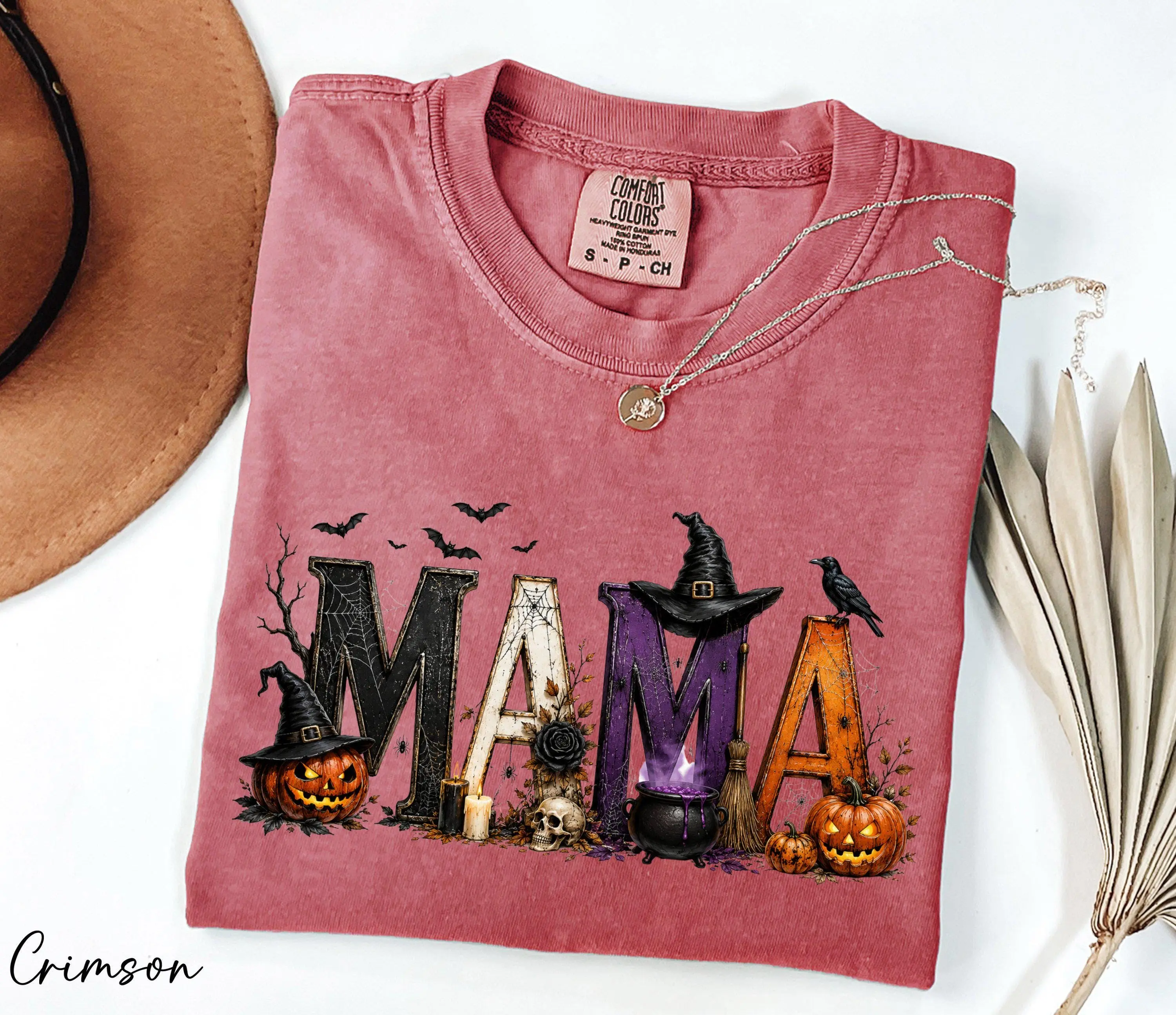 Comfort Colors Halloween Mama Shirt, Spooky Season Party Tee, Fall Gift for Mom - photo 4