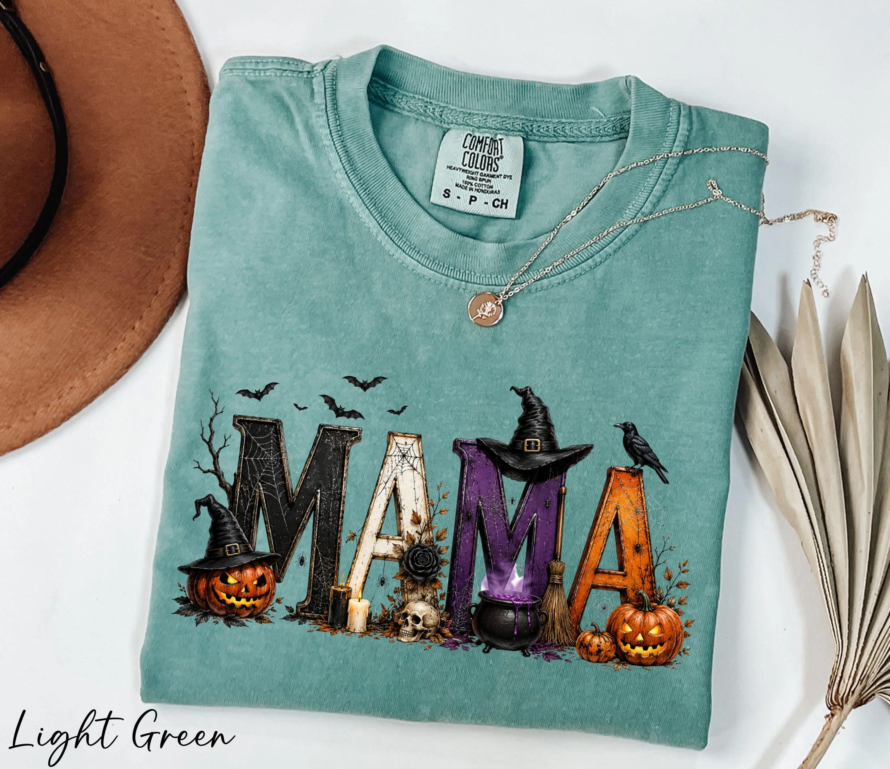 Comfort Colors Halloween Mama Shirt, Spooky Season Party Tee, Fall Gift for Mom - photo 5