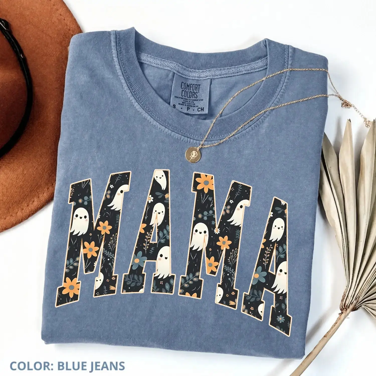 Comfort Colors Halloween Mama T-Shirt, Cute Ghost Boo Tee for Moms, Spooky Season Aesthetic Fall Gift Idea - photo 2