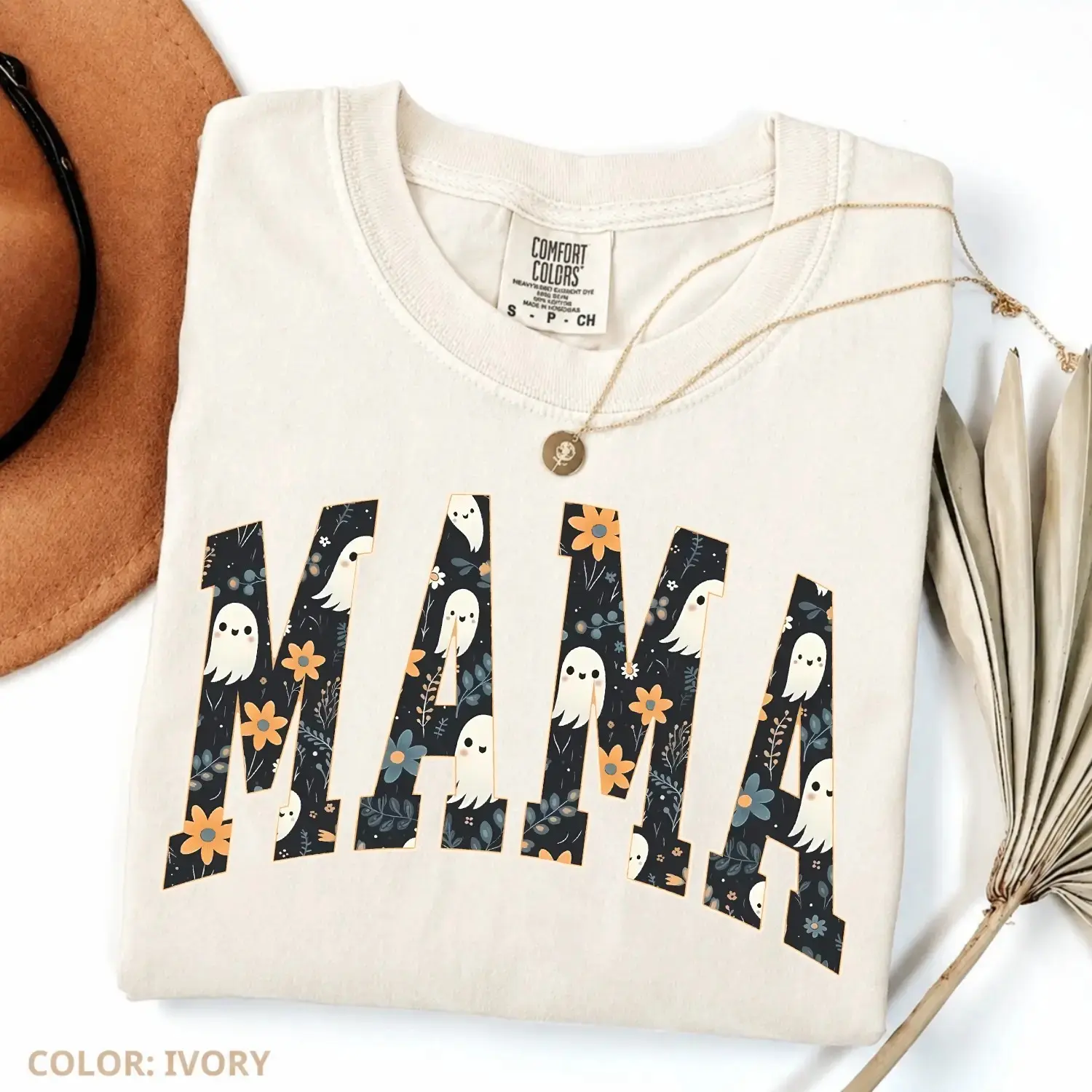Comfort Colors Halloween Mama T-Shirt, Cute Ghost Boo Tee for Moms, Spooky Season Aesthetic Fall Gift Idea - photo 3