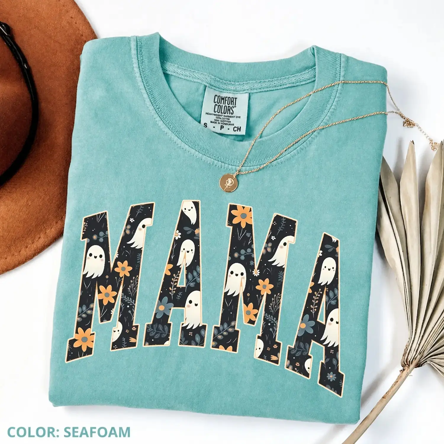 Comfort Colors Halloween Mama T-Shirt, Cute Ghost Boo Tee for Moms, Spooky Season Aesthetic Fall Gift Idea - photo 4