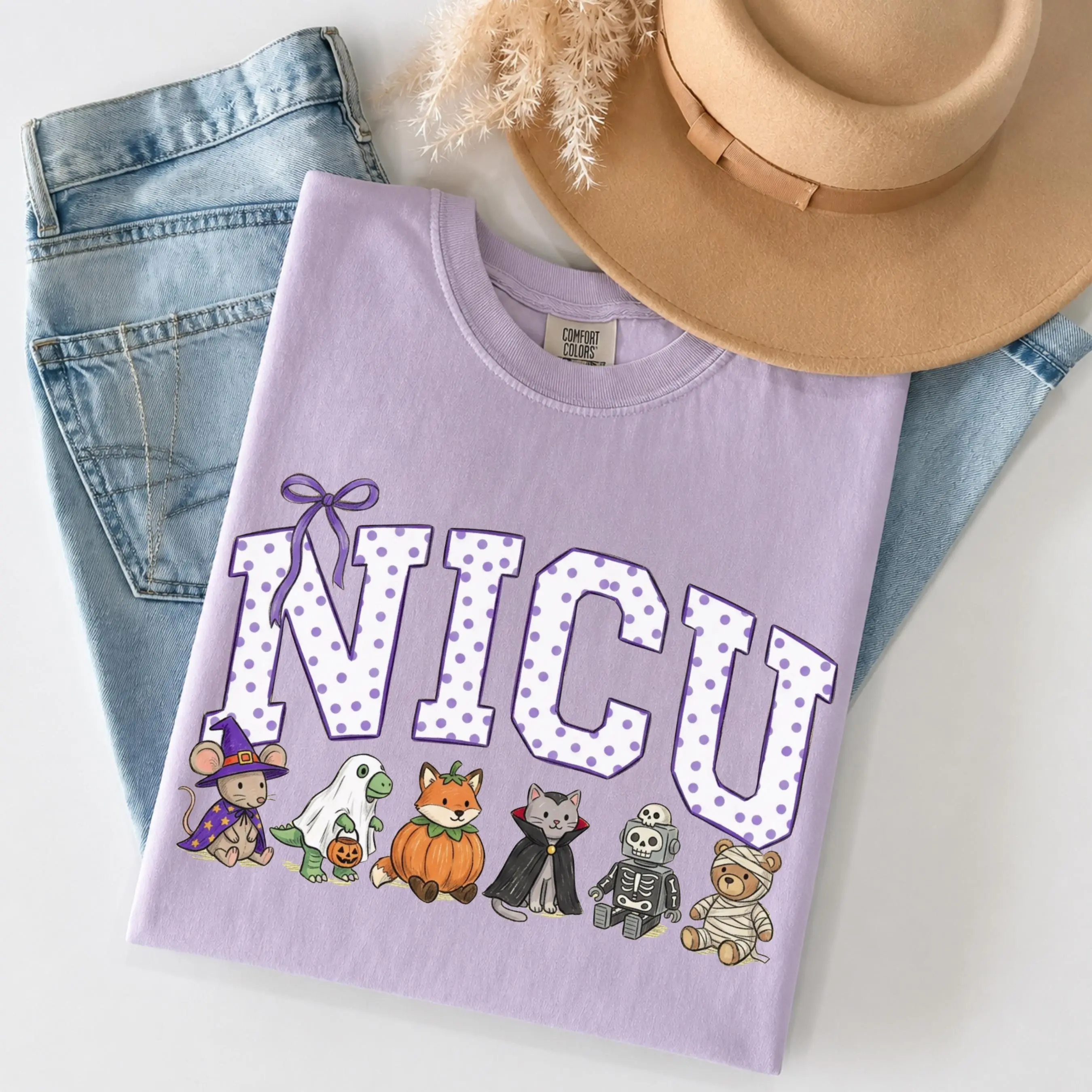 Comfort Colors Halloween NICU Nurse Shirt, Cute Neonatal Pediatric Graphic Tee, Nursing Gift - photo 5