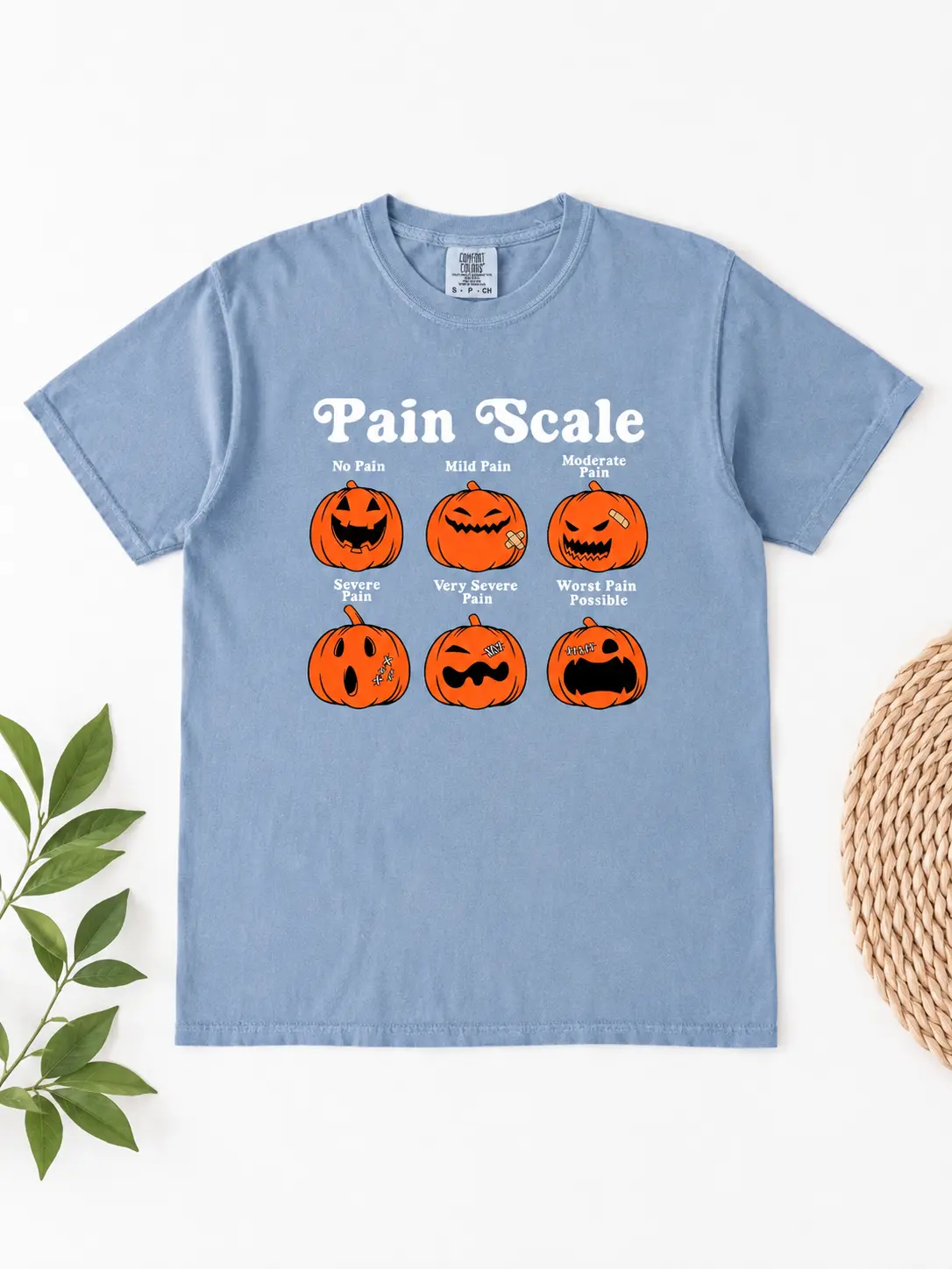 Comfort Colors Halloween Nurse Shirt: Pumpkin Pain Scale Fall Tee