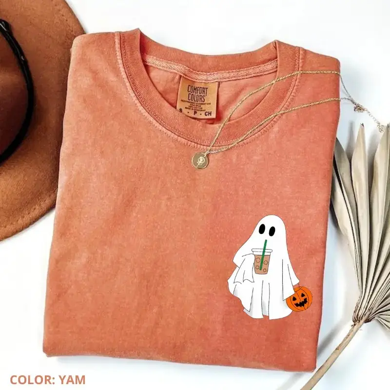 Comfort Colors Halloween Nurse T-Shirt, Spooky Ghost RN Graphic Tee, Cute Fall Healthcare Gift Top