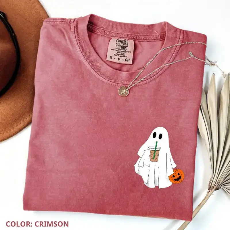 Comfort Colors Halloween Nurse T-Shirt, Spooky Ghost RN Graphic Tee, Cute Fall Healthcare Gift Top - photo 5