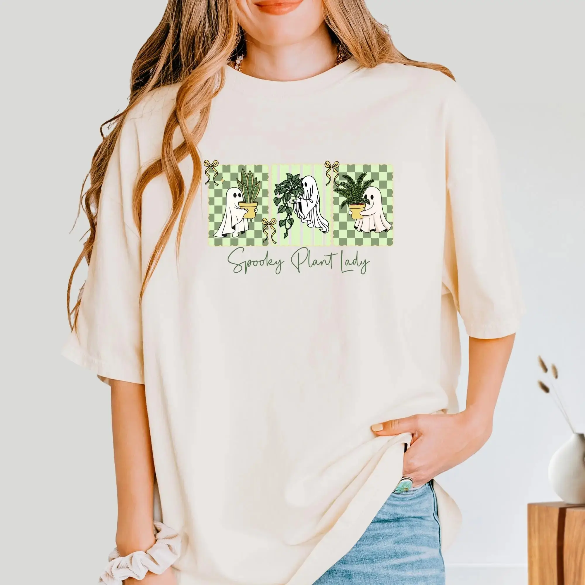 Comfort Colors Halloween Ghost Gardener Shirt, Cute Spooky Plant Lady Tee, Gift for Women
