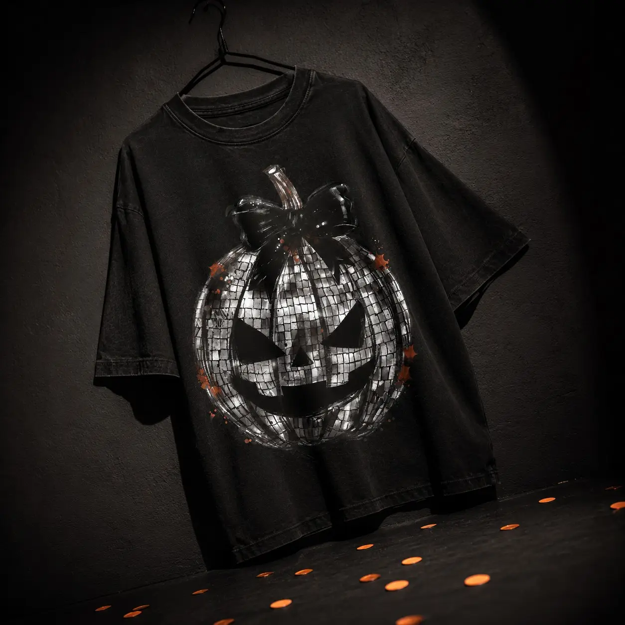 Comfort Colors Halloween Pumpkin T-Shirt, Spooky Season Graphic Tee, Cute Fall Patch Top - photo 2