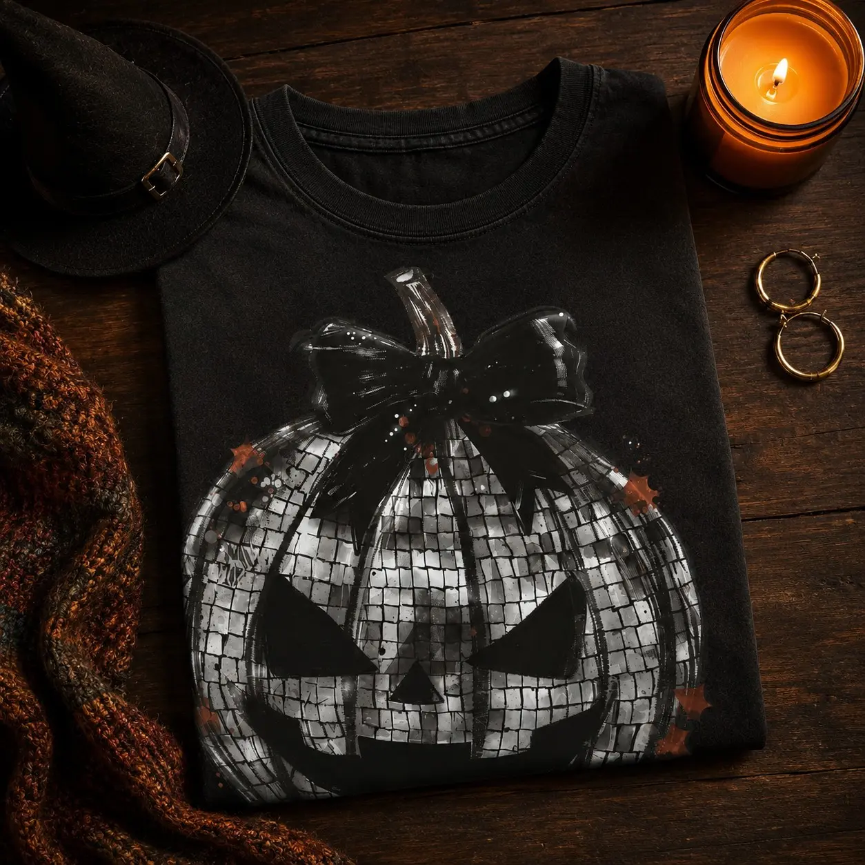 Comfort Colors Halloween Pumpkin T-Shirt, Spooky Season Graphic Tee, Cute Fall Patch Top - photo 4