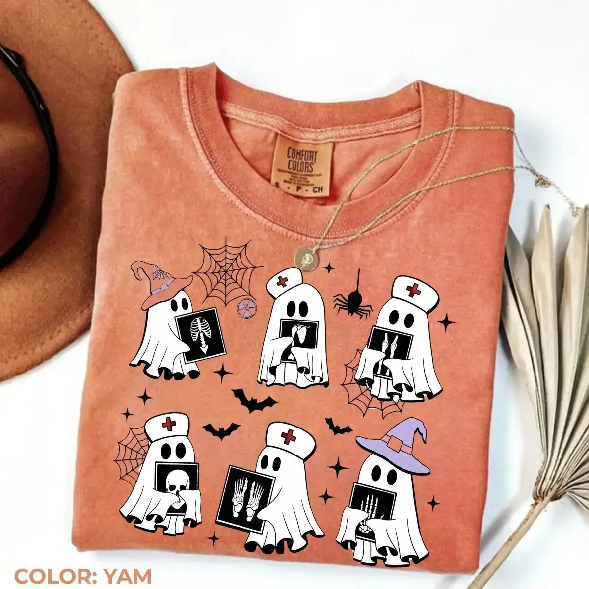 Comfort Colors Halloween Radiology Shirt, Spooky X-Ray Rad Tech Graphic Tee, Radiologist Gift for Women - photo 1