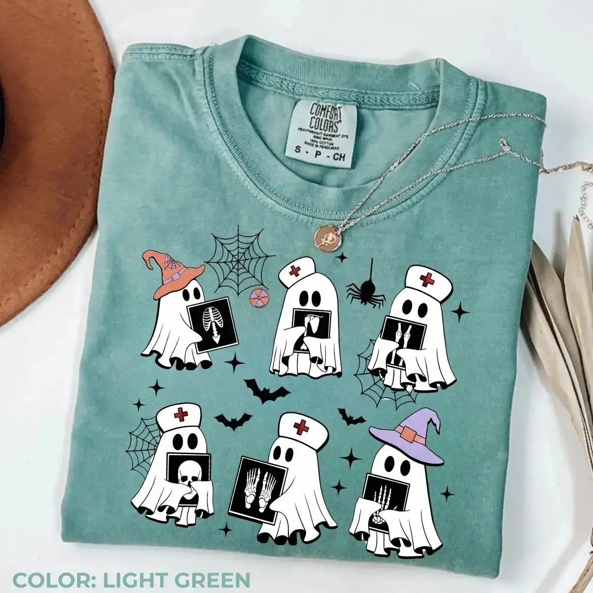 Comfort Colors Halloween Radiology Shirt, Spooky X-Ray Rad Tech Graphic Tee, Radiologist Gift for Women - photo 2