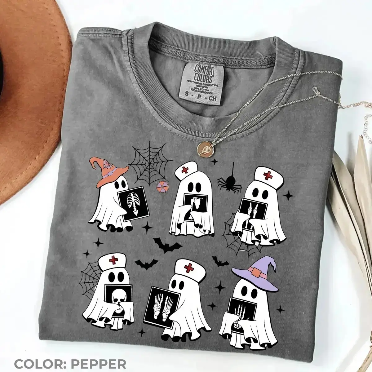Comfort Colors Halloween Radiology Shirt, Spooky X-Ray Rad Tech Graphic Tee, Radiologist Gift for Women - photo 3