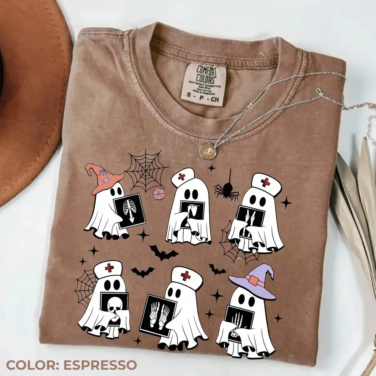 Comfort Colors Halloween Radiology Shirt, Spooky X-Ray Rad Tech Graphic Tee, Radiologist Gift for Women - photo 5