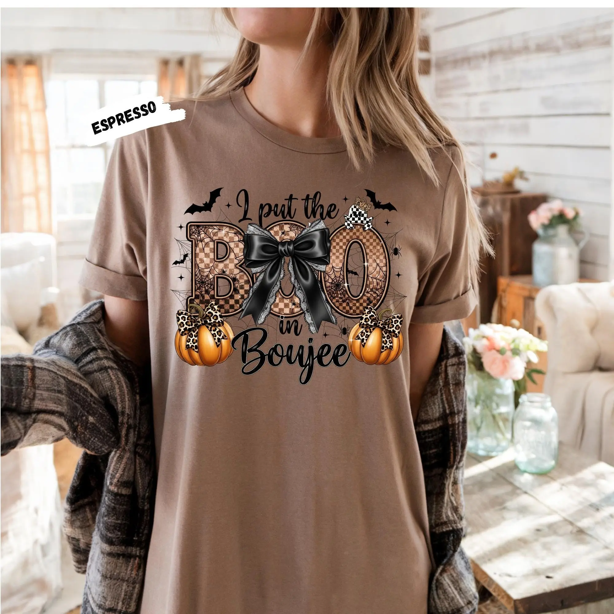 Comfort Colors Halloween Shirt: Leopard Pumpkin Boujee Boo Tee - photo 5