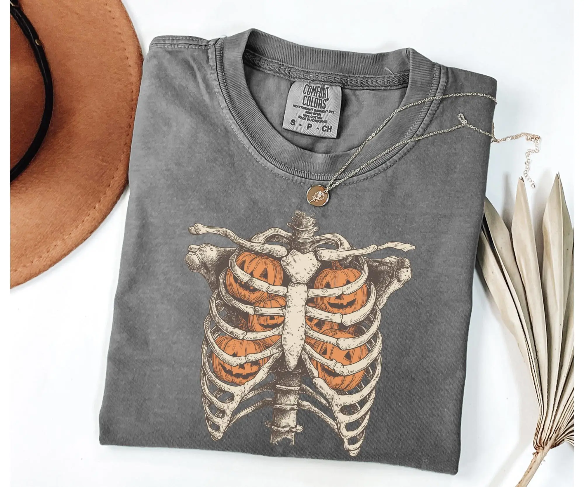 Comfort Colors Retro Ghost Halloween Shirt, Cute Fall Pumpkin Season Graphic Tee - photo 3