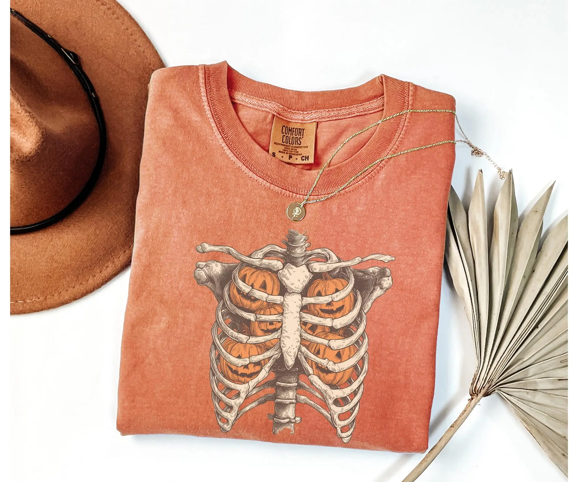 Comfort Colors Retro Ghost Halloween Shirt, Cute Fall Pumpkin Season Graphic Tee - photo 4