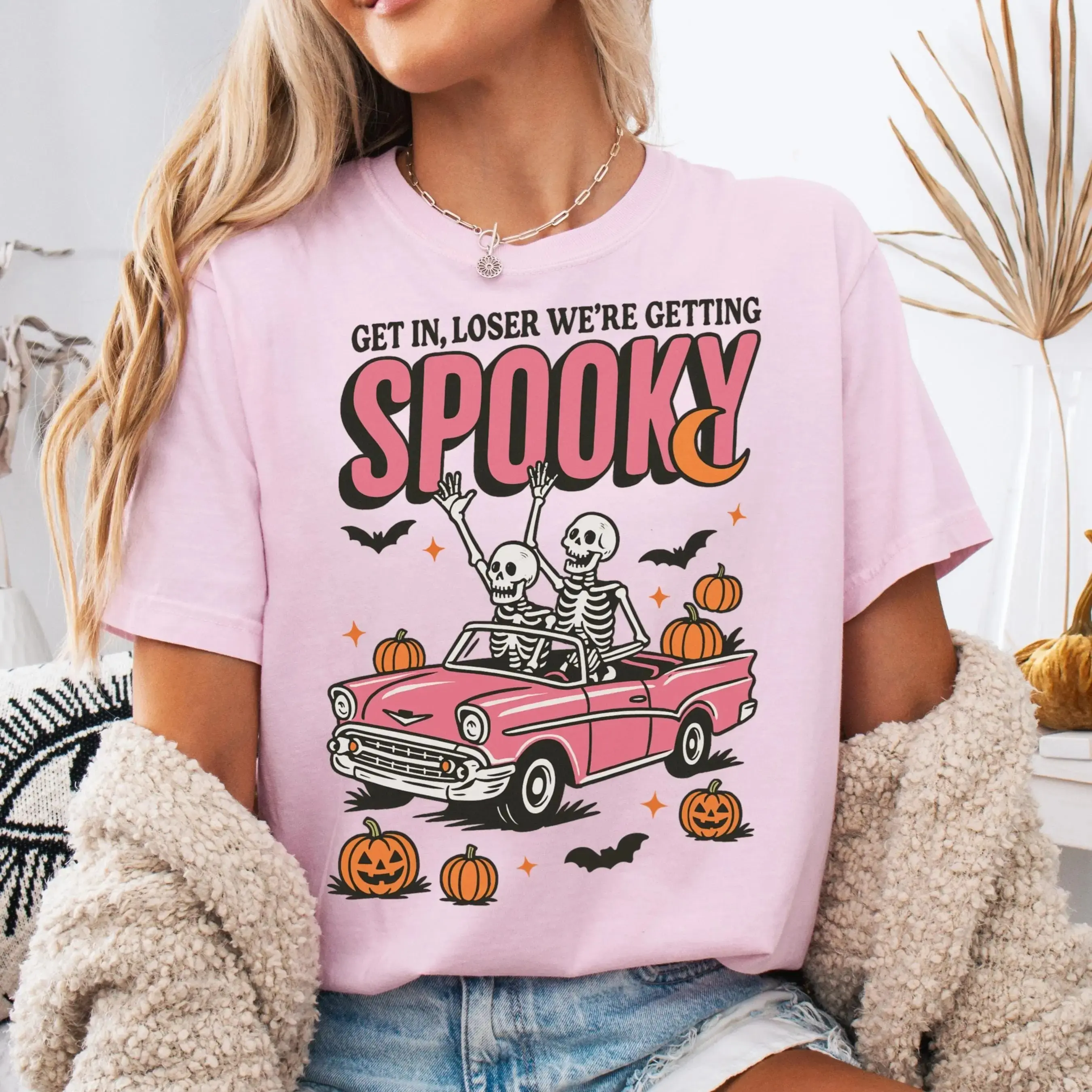 Comfort Colors Halloween Skeleton Shirt, Womens Fall Spooky Season Pumpkin Cozy Autumn Gift Tee - photo 4