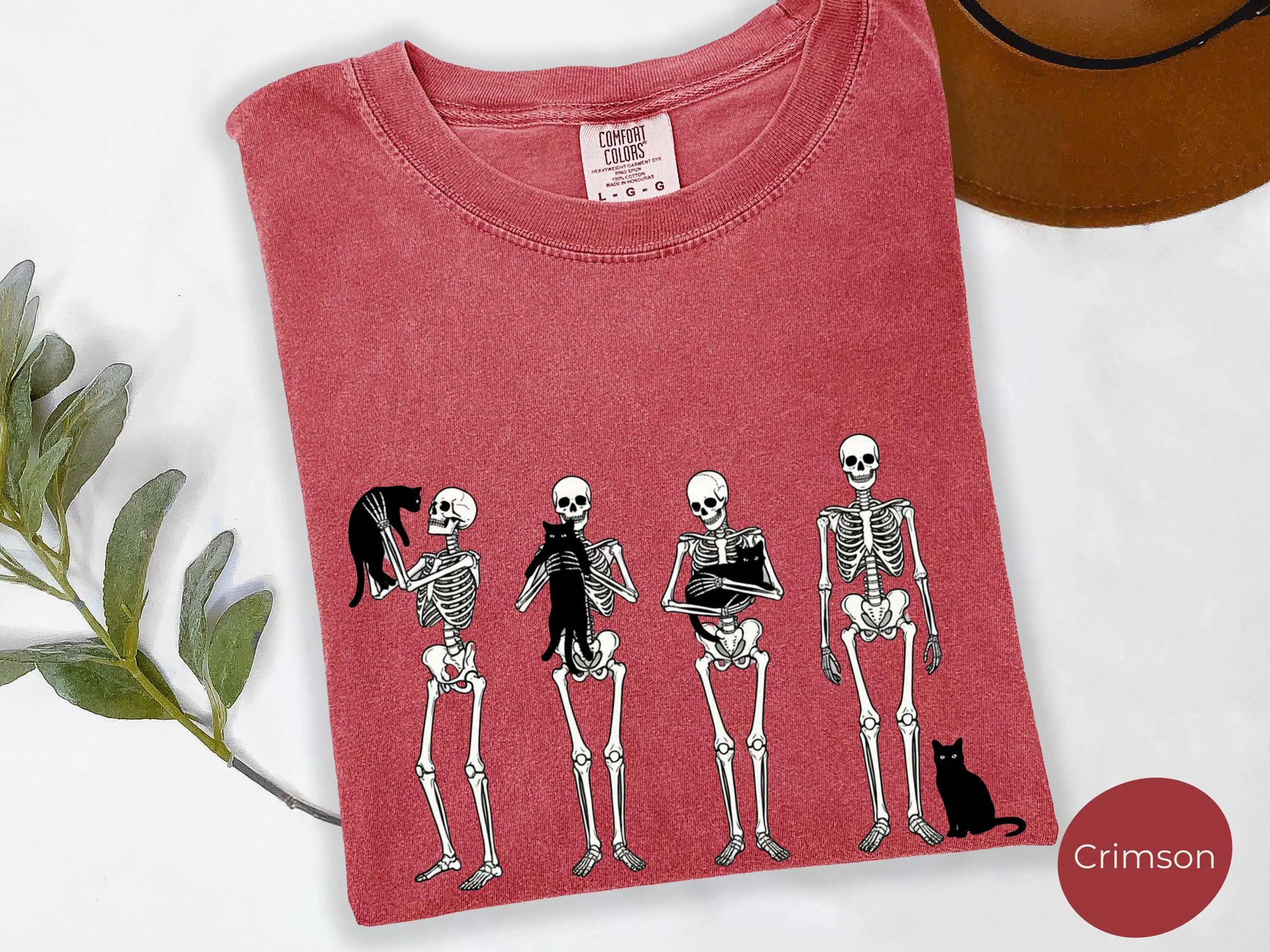 Comfort Colors Halloween Skull Cats Shirt, Funny Spooky Season Graphic Tee, Cat Mom Lover Gift - photo 5