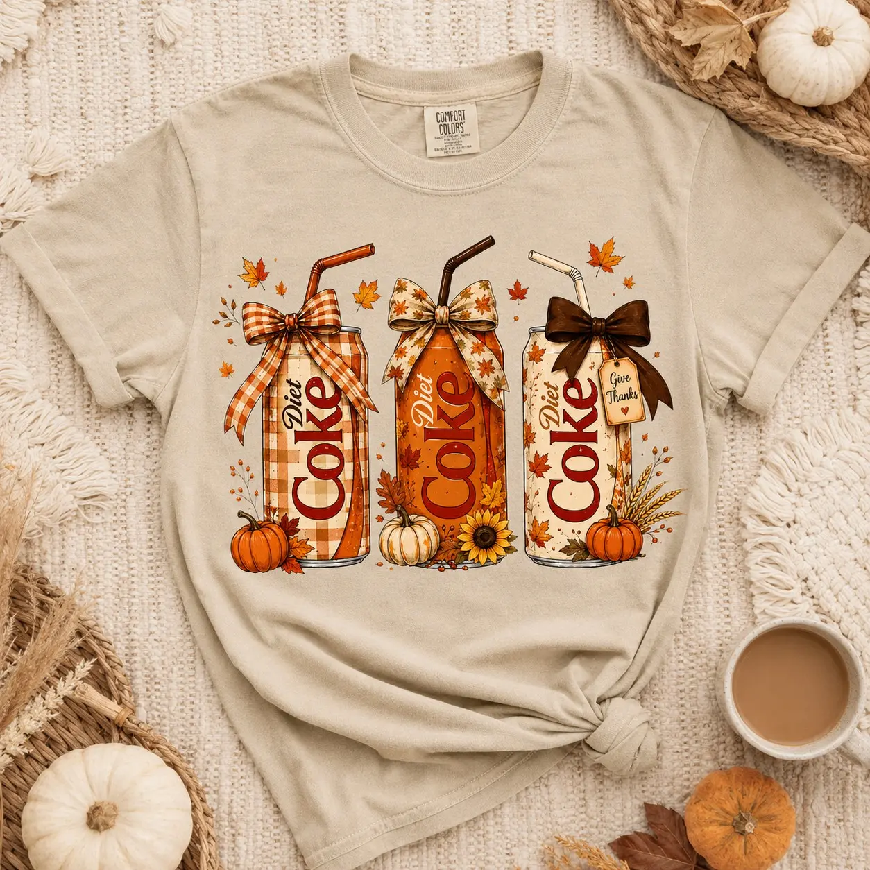 Comfort Colors Halloween Soda Can Graphic Tee, Spooky Pumpkin Drink Shirt, Cute Fall Sublimation Gift - photo 2