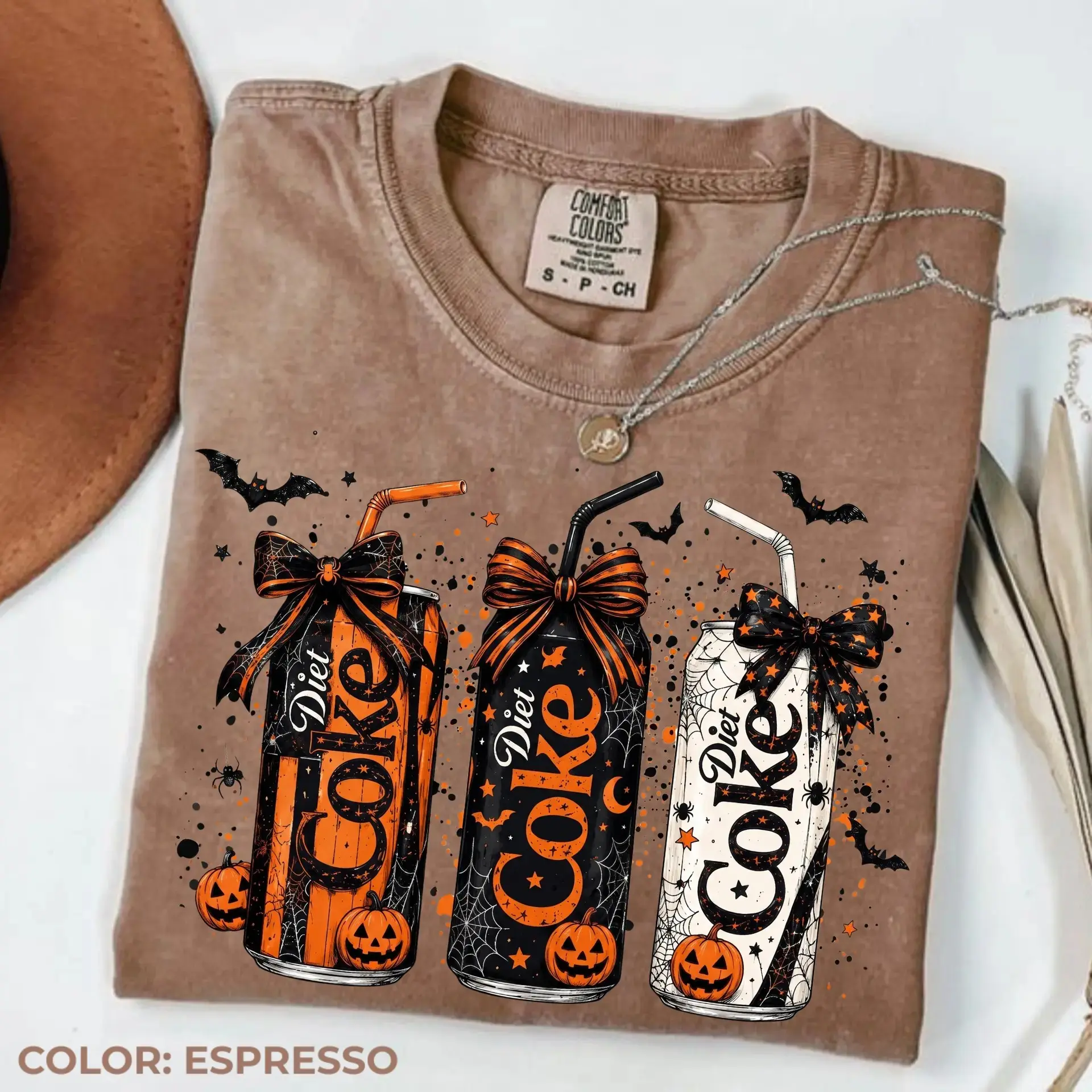 Comfort Colors Halloween Soda Can Shirt, Spooky Drink Pumpkin Tee, Cute Fall Season Graphic Top - photo 2