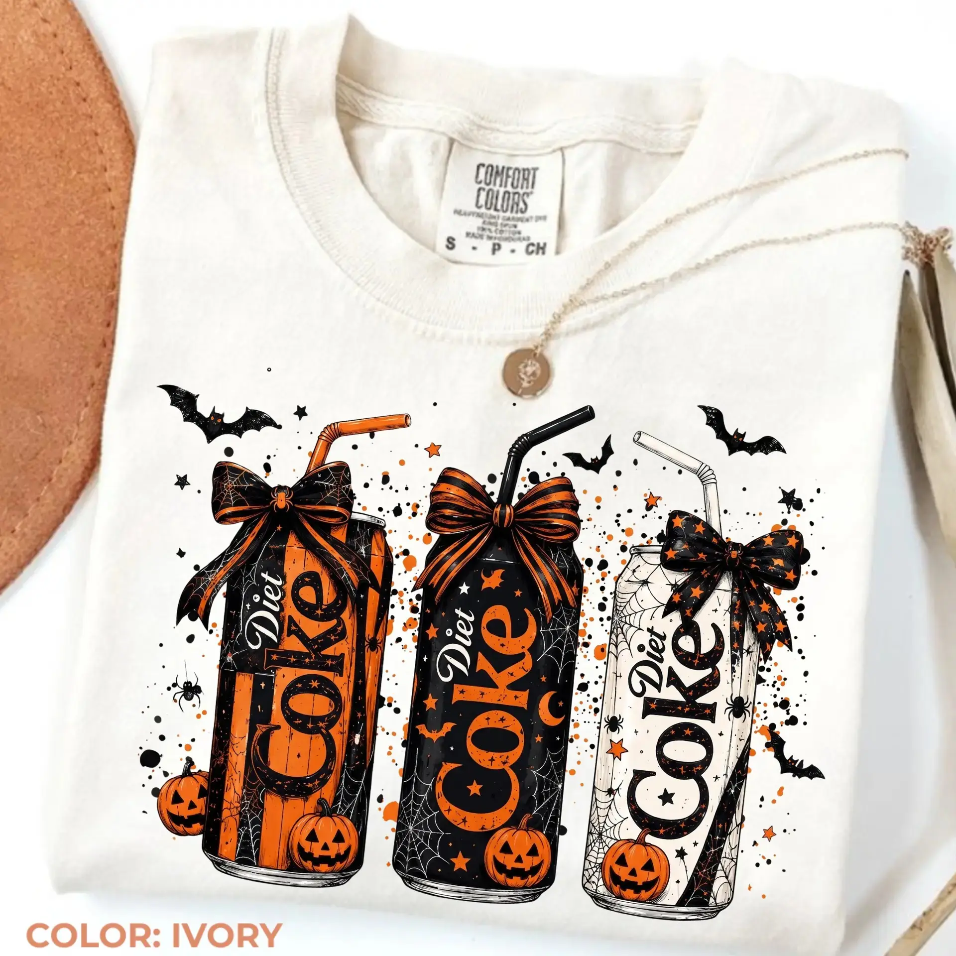 Comfort Colors Halloween Soda Can Shirt, Spooky Drink Pumpkin Tee, Cute Fall Season Graphic Top - photo 3