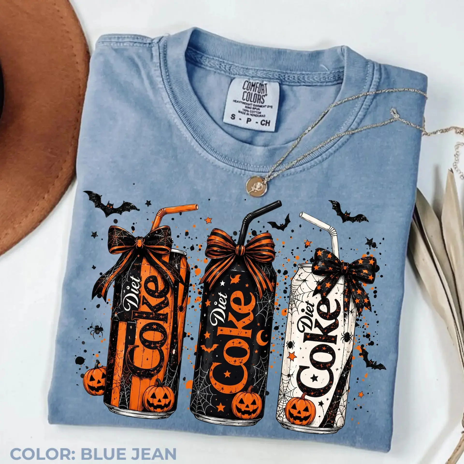 Comfort Colors Halloween Soda Can Shirt, Spooky Drink Pumpkin Tee, Cute Fall Season Graphic Top - photo 5