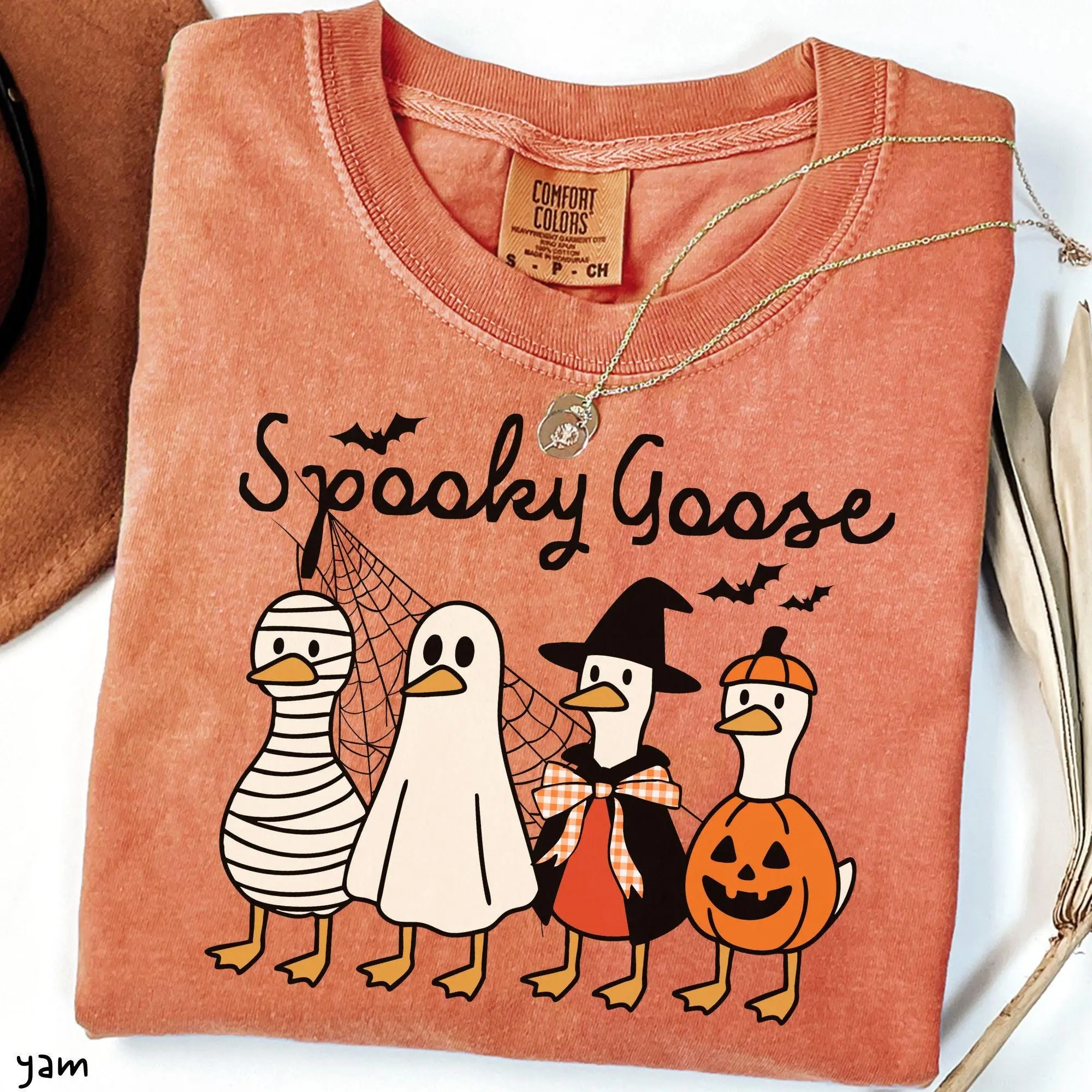 Comfort Colors Halloween Spooky Goose Shirt, Silly Funny Costume Graphic Tee - photo 2
