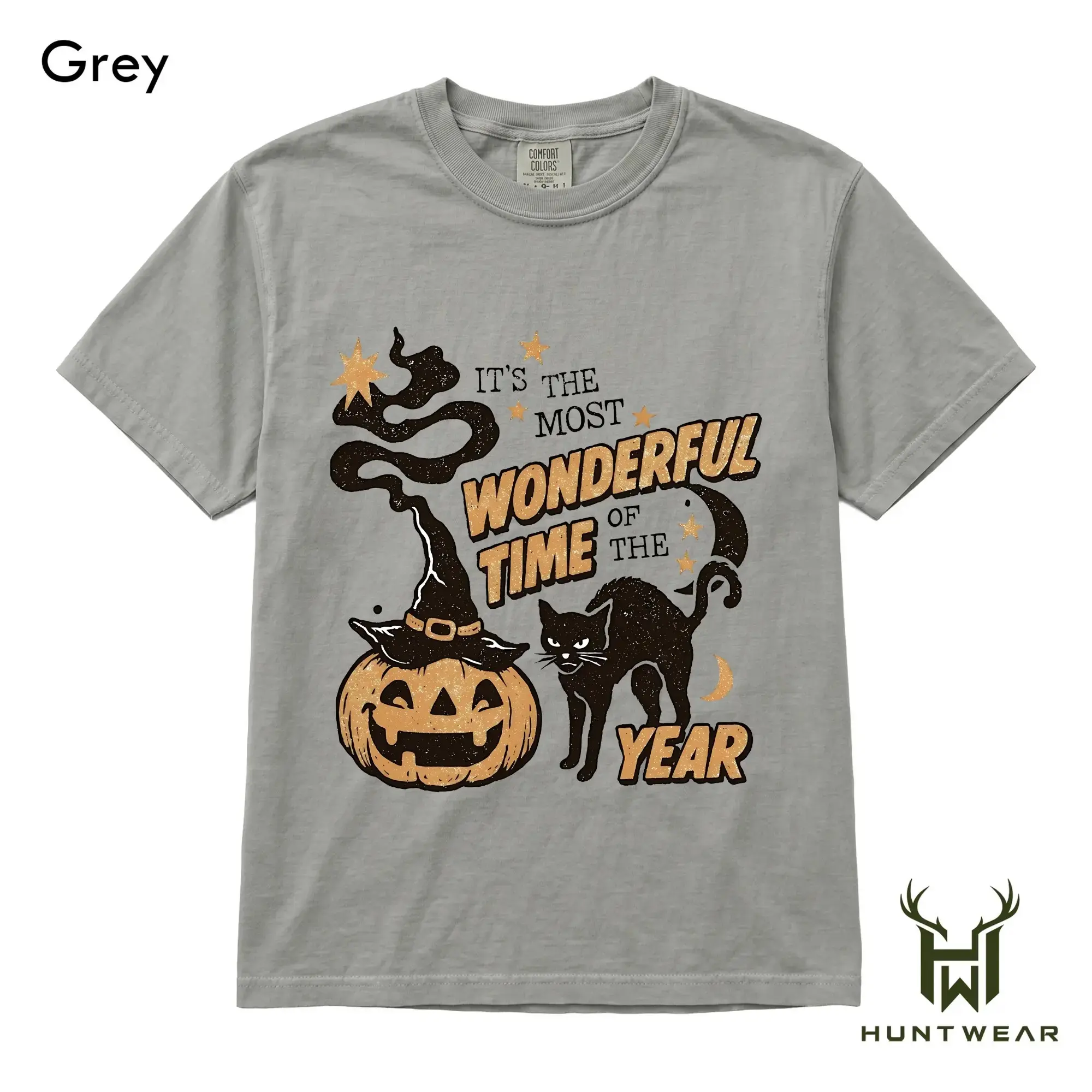 Comfort Colors Most Wonderful Time of the Year Halloween Sweatshirt, Vintage Black Cat Pumpkin Crewneck - photo 3