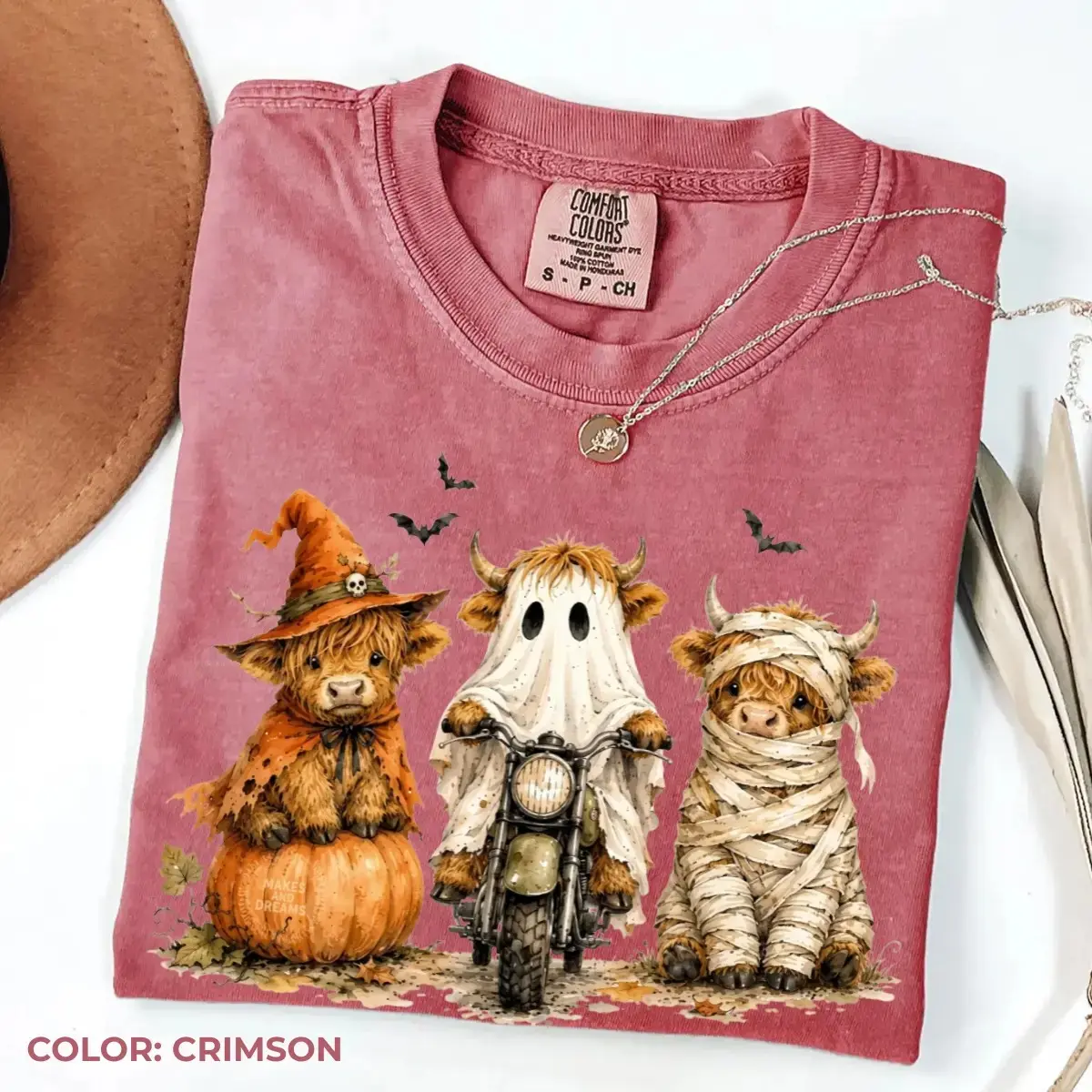 Comfort Colors Highland Cow Halloween Shirt, Funny Spooky Cow Graphic Tee, Cute Fall Farm Animal T-Shirt, Autumn Gift - photo 5