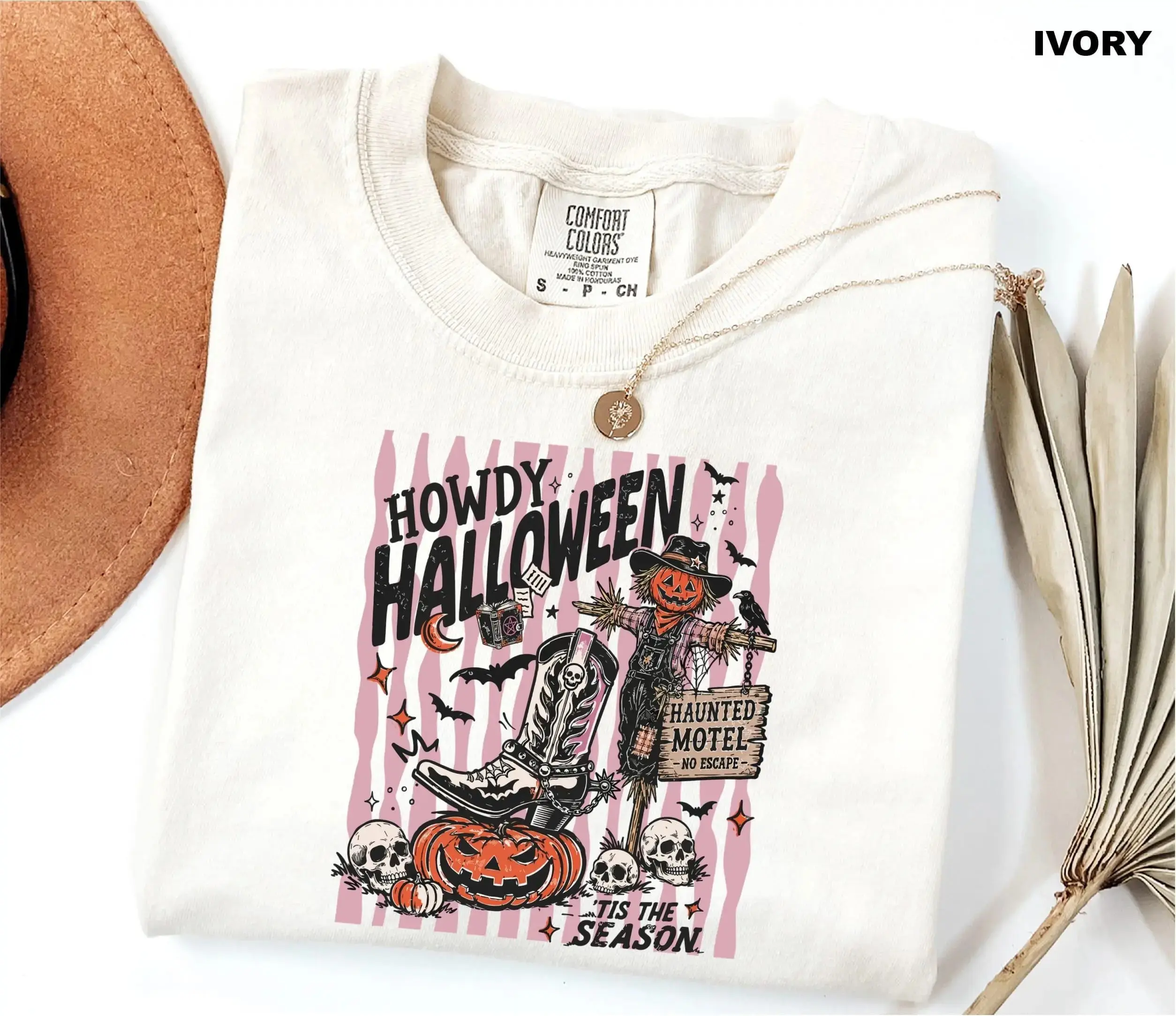 Comfort Colors Howdy Halloween Shirt for Women, Western Cowgirl Vintage Pumpkin Spooky Season Tee - photo 2