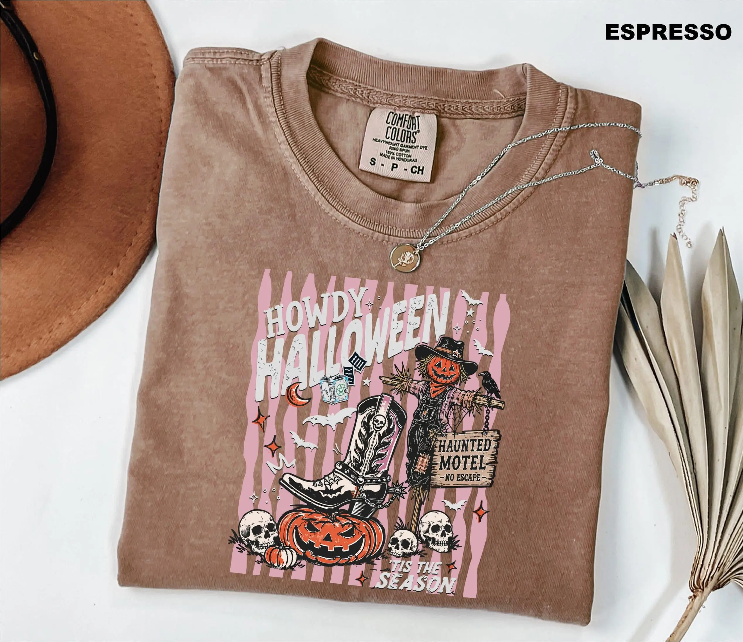 Comfort Colors Howdy Halloween Shirt, Western Cowgirl Vintage Pumpkin Spooky Season Graphic Tee - photo 4