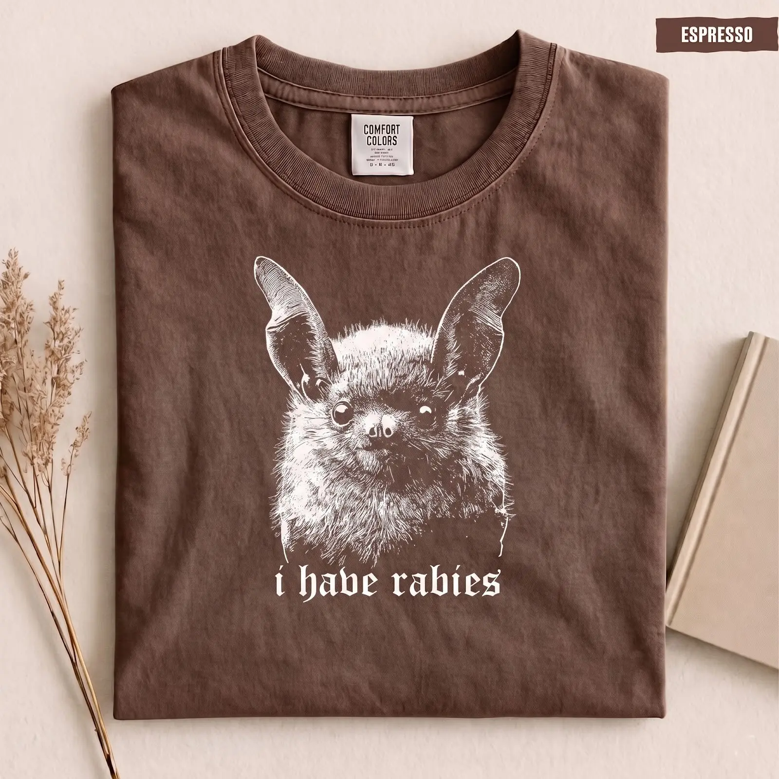 Comfort Colors I Have Rabies Bat T-Shirt, Unhinged Meme, Weird Dark Humor - photo 3