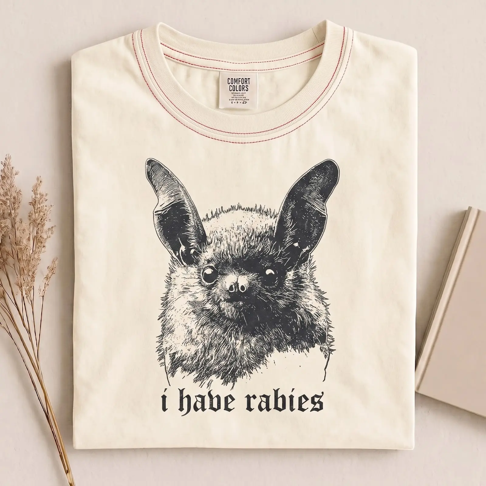 Comfort Colors I Have Rabies Bat T-Shirt, Unhinged Meme, Weird Dark Humor - photo 4
