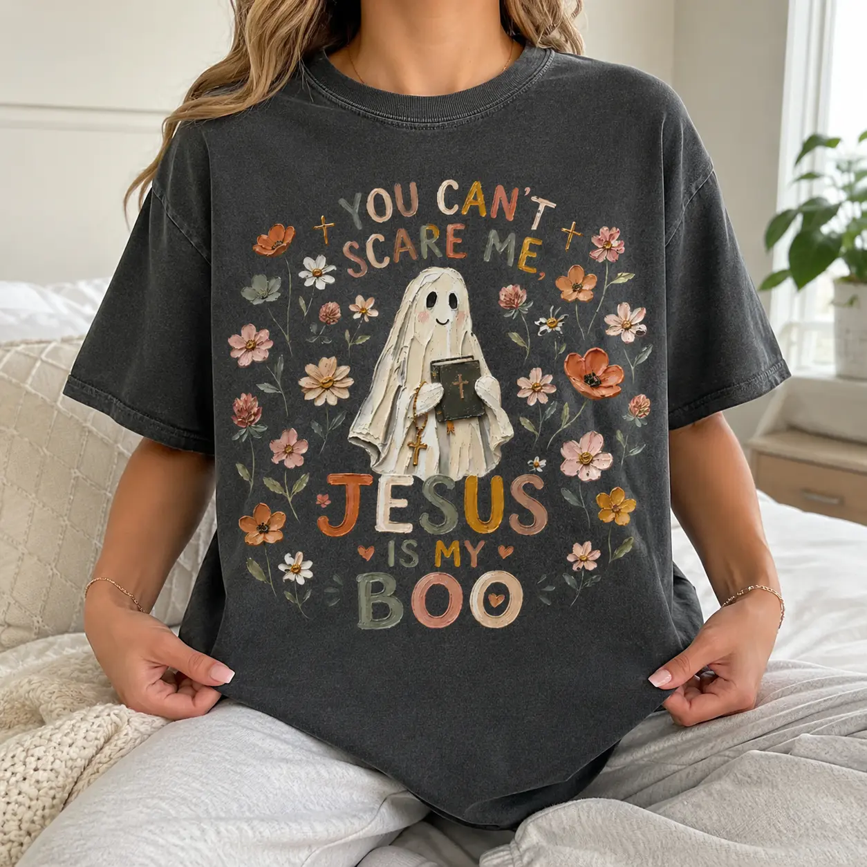 Comfort Colors Jesus Is My Boo T-Shirt, You Can't Scare Me Christian Tee, Holy Ghost Tee, Faith Halloween Shirt
