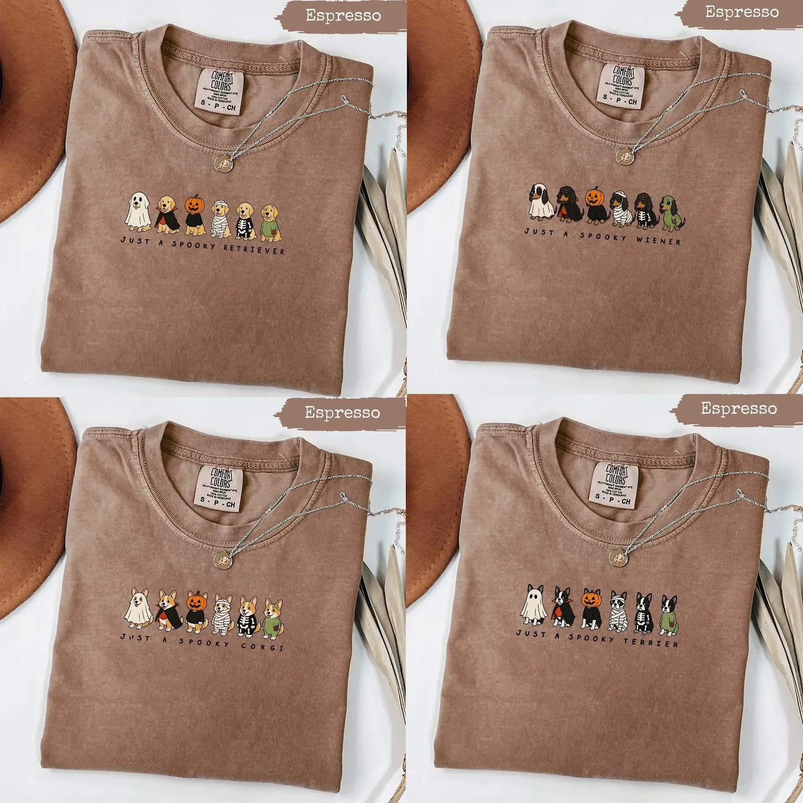 Comfort Colors Just A Spooky Dog Breeds Halloween Shirt, Funny Cute Dog Mom Lover Graphic Tee