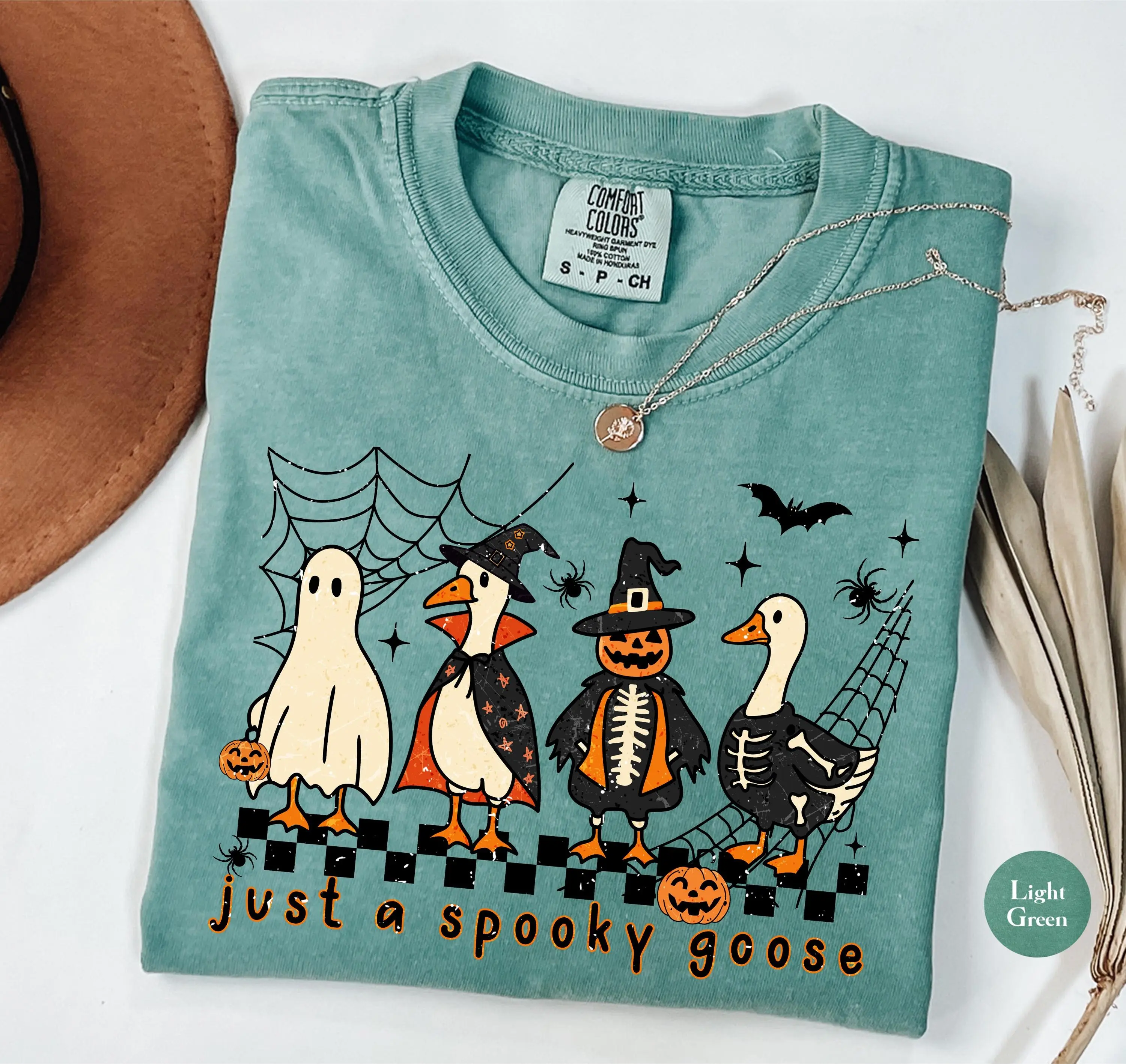 Comfort Colors Just A Spooky Goose Halloween T-Shirt, Funny Horror Graphic Tee for Women - photo 2