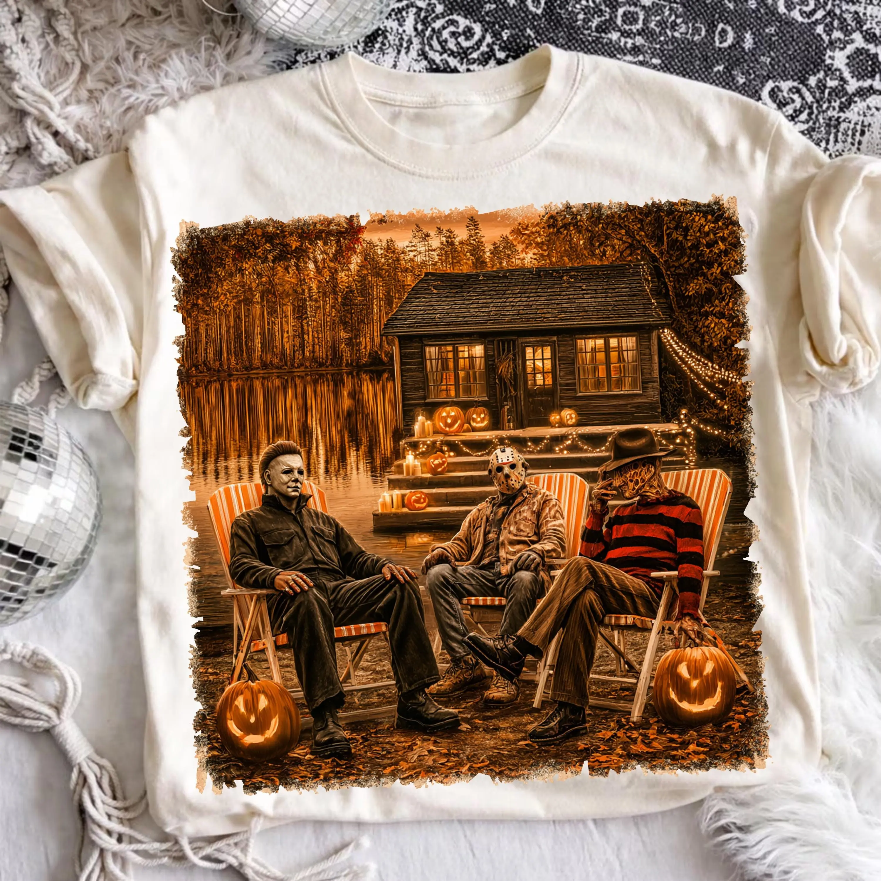 Comfort Colors Mentally I Am Here Halloween Shirt, Funny Horror Retro Summerween Skeleton Ghost Spooky Tee - photo 5