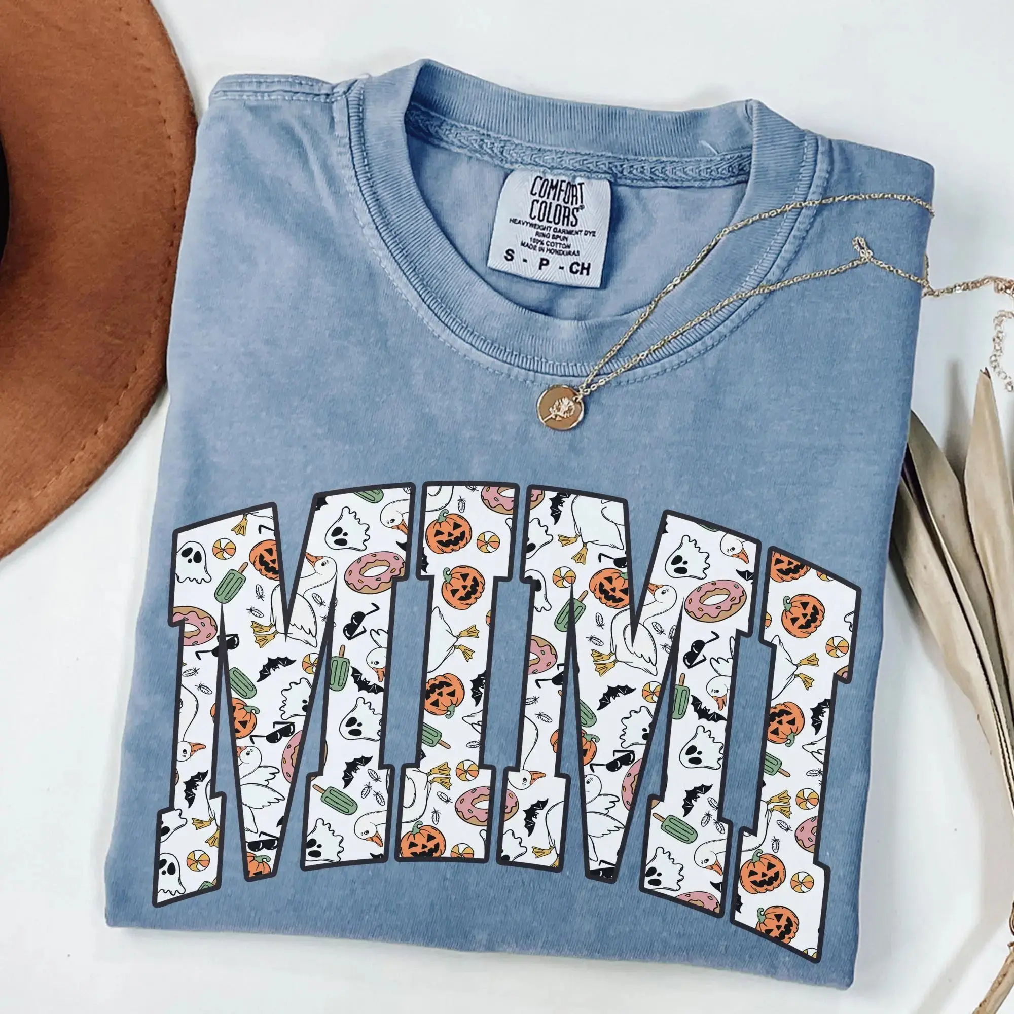 Comfort Colors Mimi Halloween Shirt, Spooky Mama Mom Pumpkin Tee, Funny Silly Goose Graphic Top