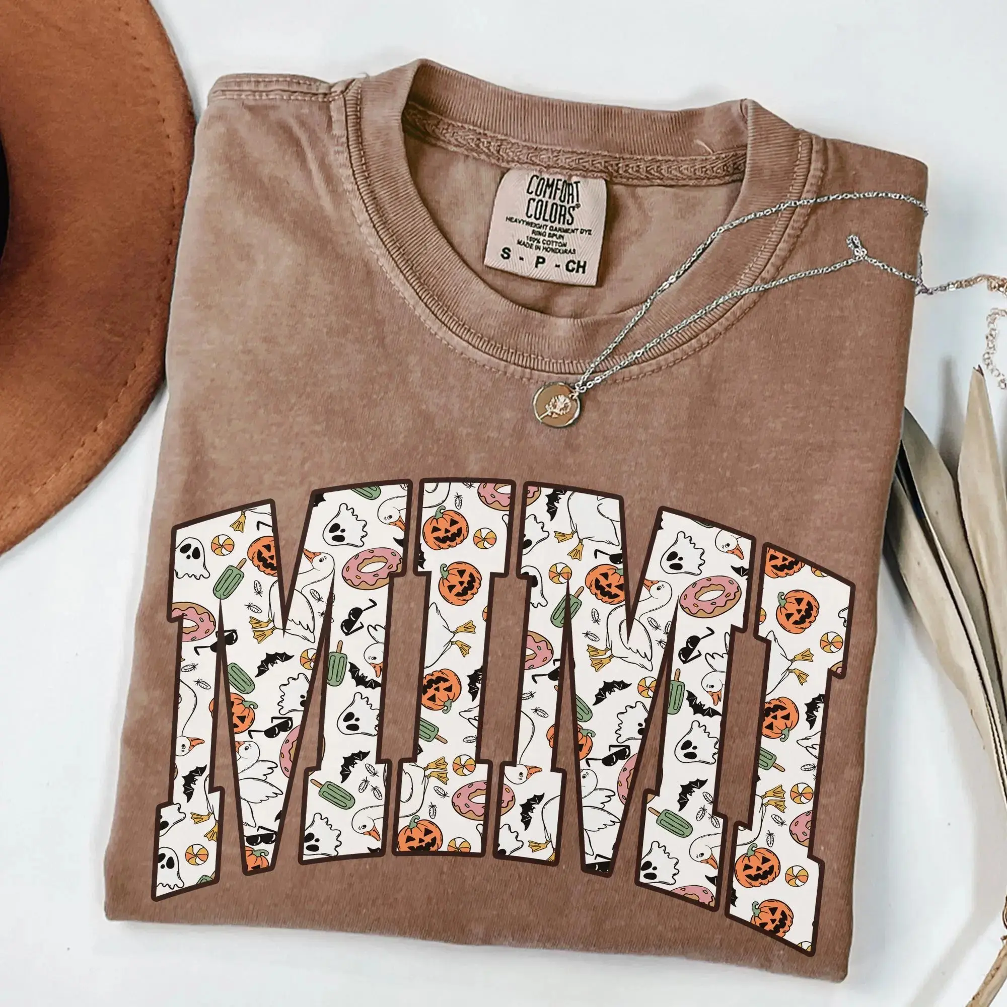 Comfort Colors Mimi Halloween Shirt, Spooky Mama Mom Pumpkin Tee, Funny Silly Goose Graphic Top - photo 4