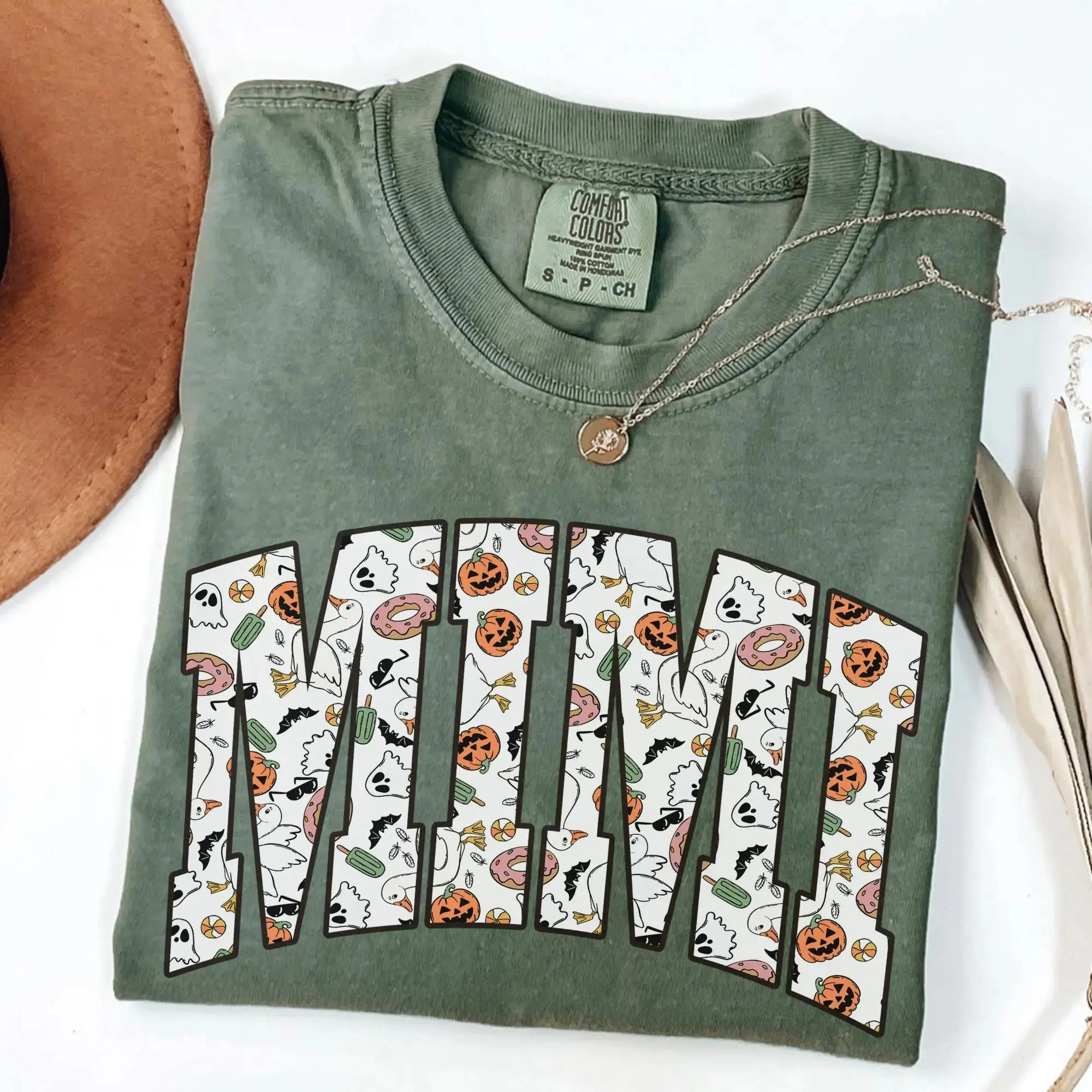 Comfort Colors Mimi Halloween Shirt, Spooky Mama Mom Pumpkin Tee, Funny Silly Goose Graphic Top - photo 5