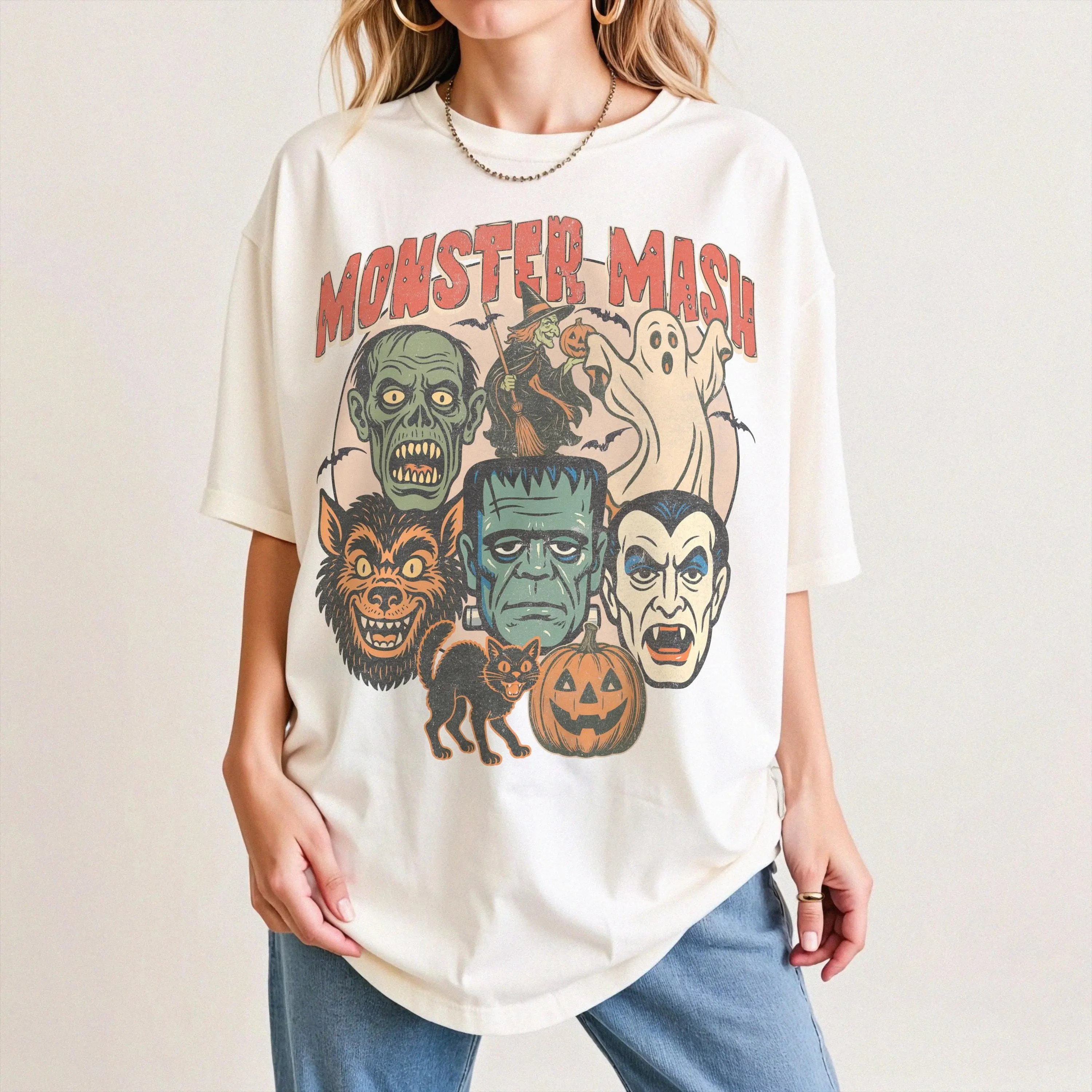 Comfort Colors Monster Mash Shirt: Retro Halloween Spooky Season Tee