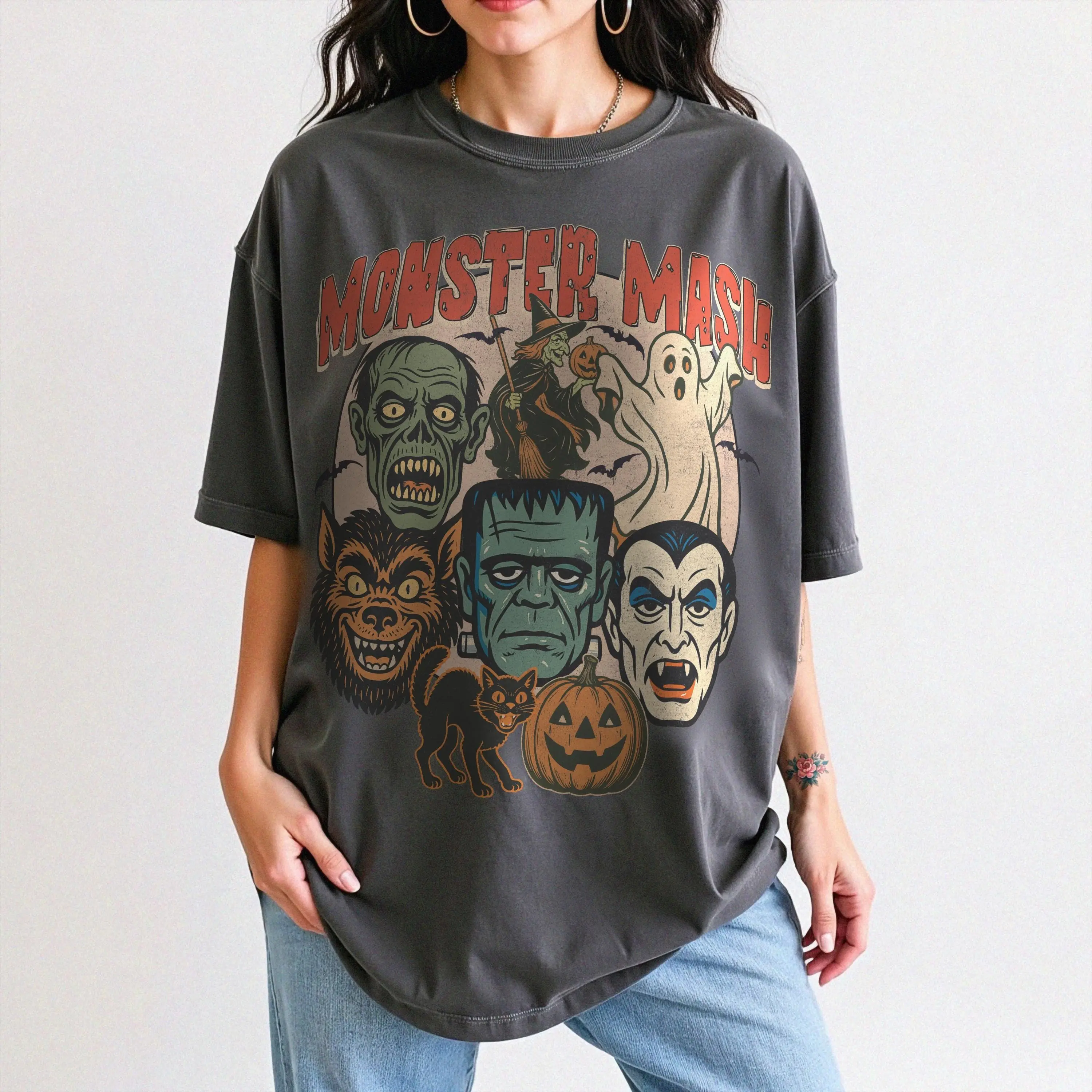 Comfort Colors Monster Mash Shirt: Retro Halloween Spooky Season Tee - photo 5