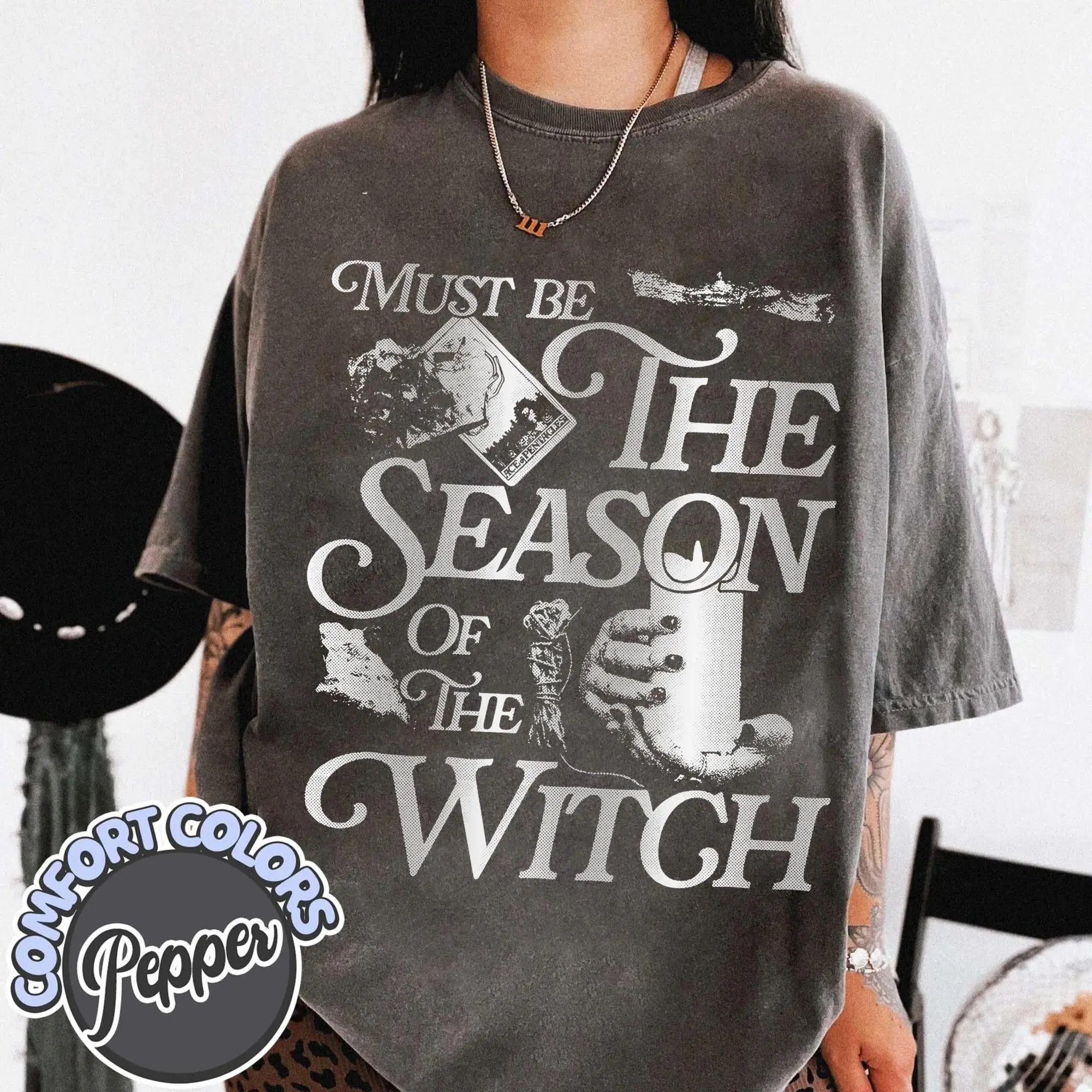 Comfort Colors Must Be The Season Of The Witch Shirt, Vintage Witchy Spooky Graphic Tee