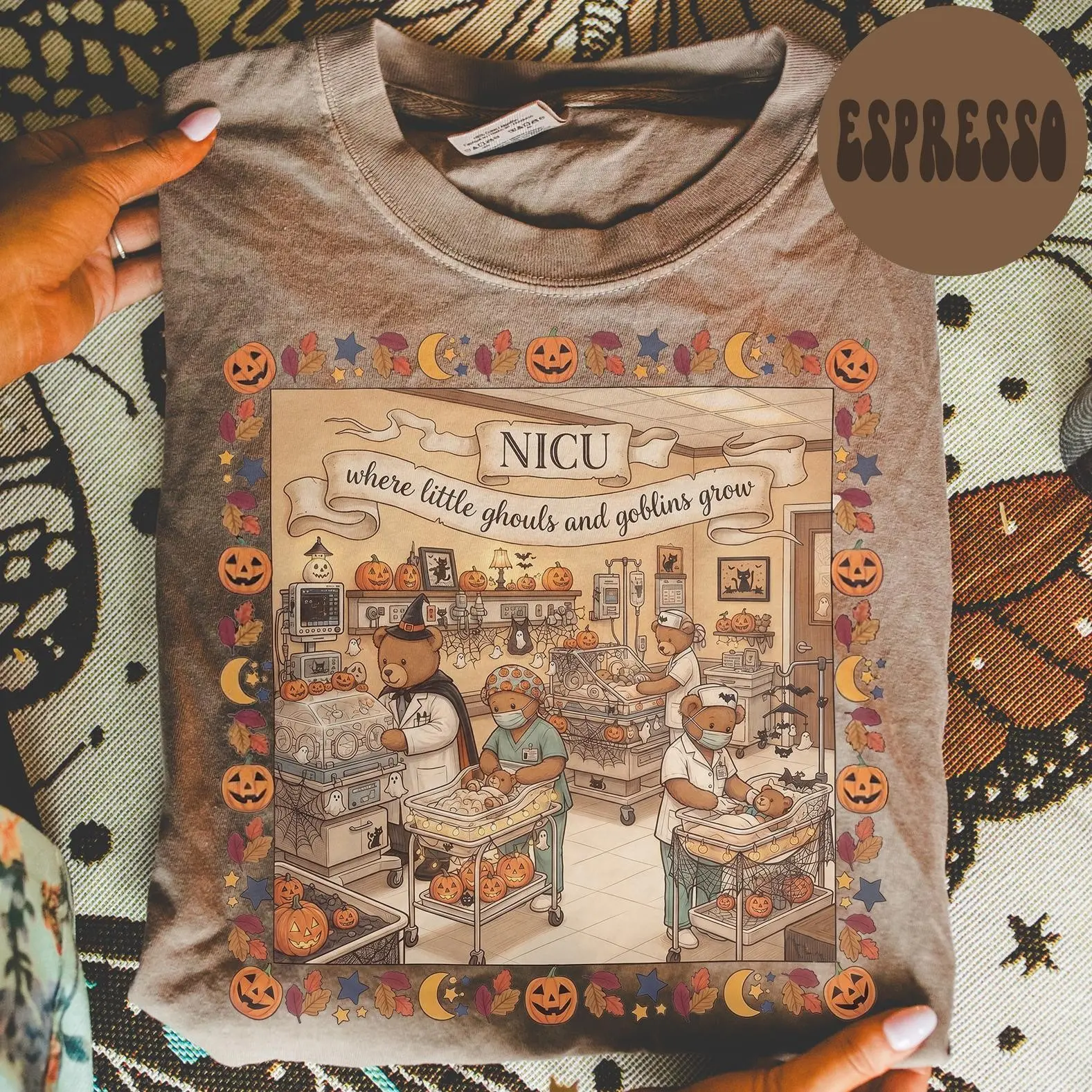 Comfort Colors NICU Nurse Halloween Shirt, Critical Care Intensive Nursing Tee, Emergency Room Team Appreciation Week Gift - photo 3