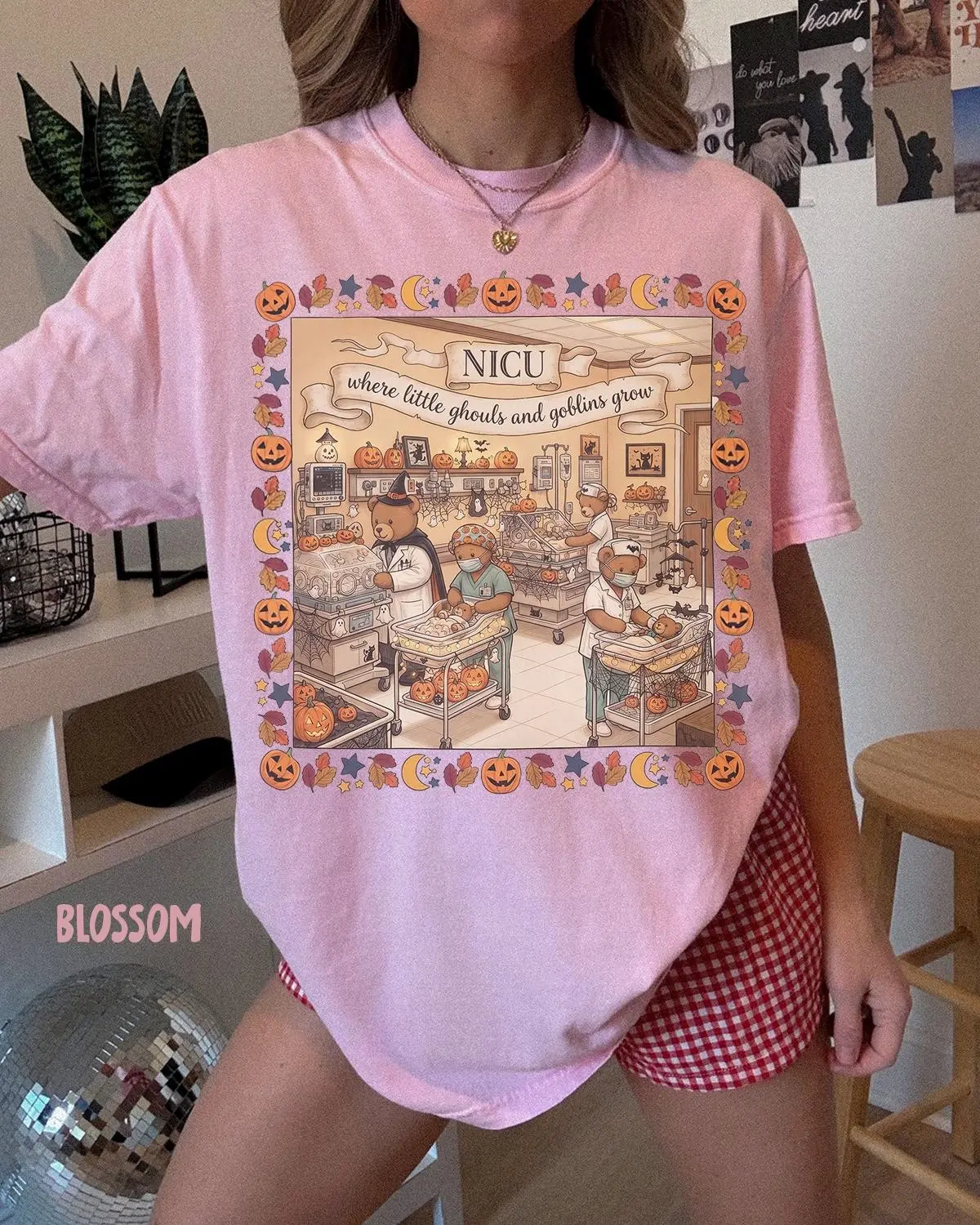 Comfort Colors NICU Nurse Halloween Shirt, Critical Care Intensive Nursing Tee, Emergency Room Team Appreciation Week Gift - photo 4