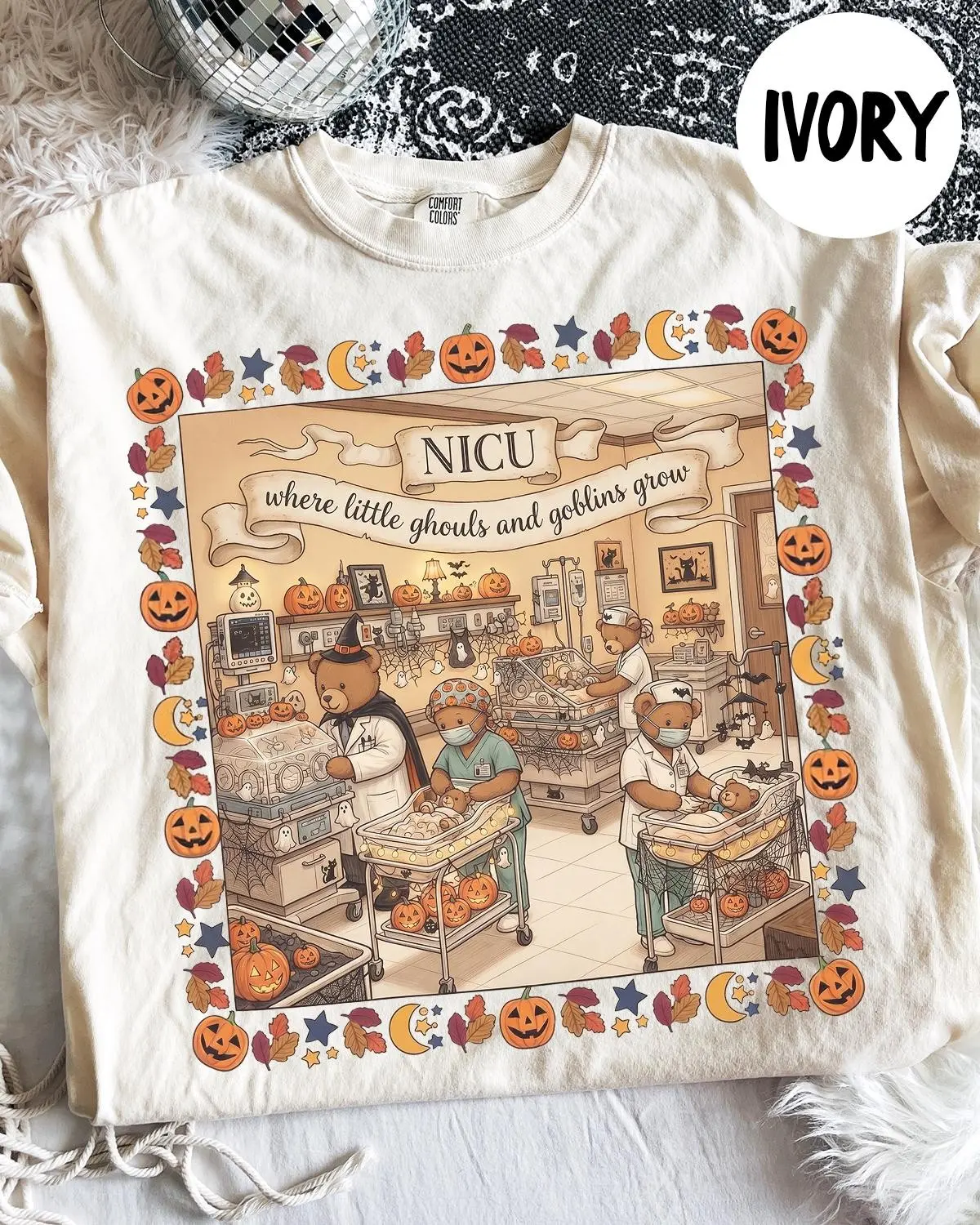Comfort Colors NICU Nurse Halloween Shirt, Critical Care Intensive Nursing Tee, Emergency Room Team Appreciation Week Gift - photo 5