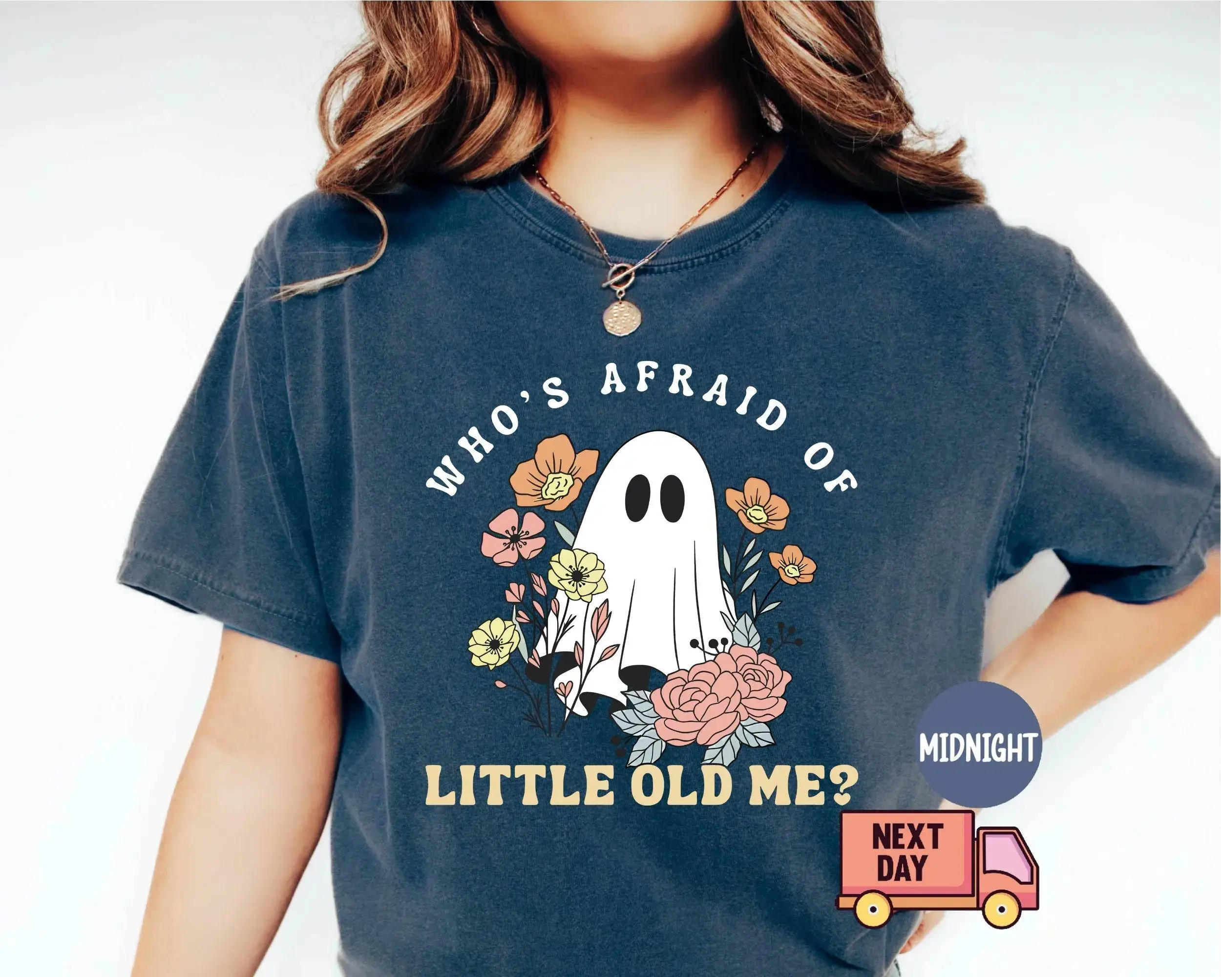 Comfort Colors Of Little Old Me Halloween Shirt, Cute Ghost Womens Fall Graphic Tee